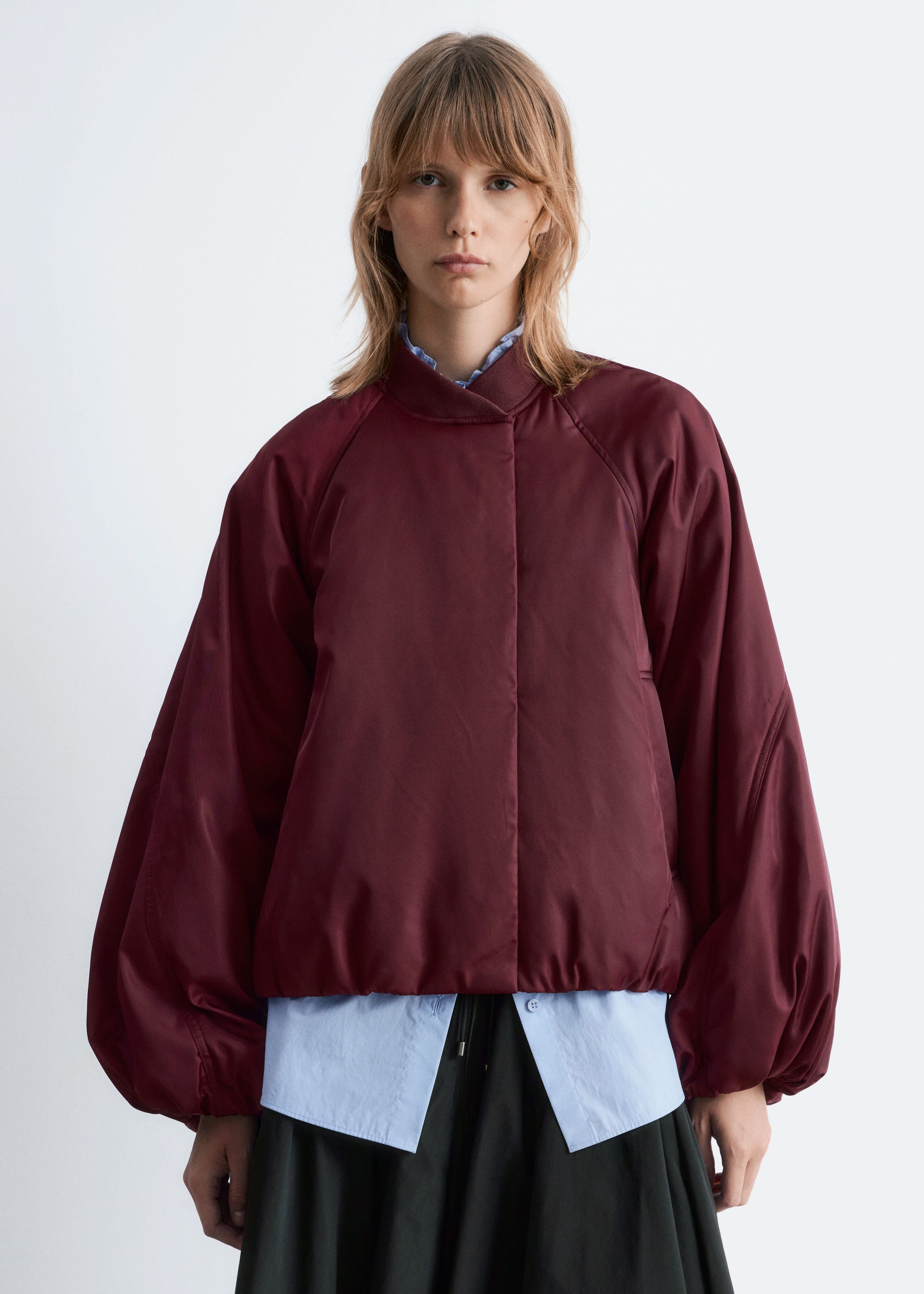 Image of Voluminous-Sleeve Bomber Jacket