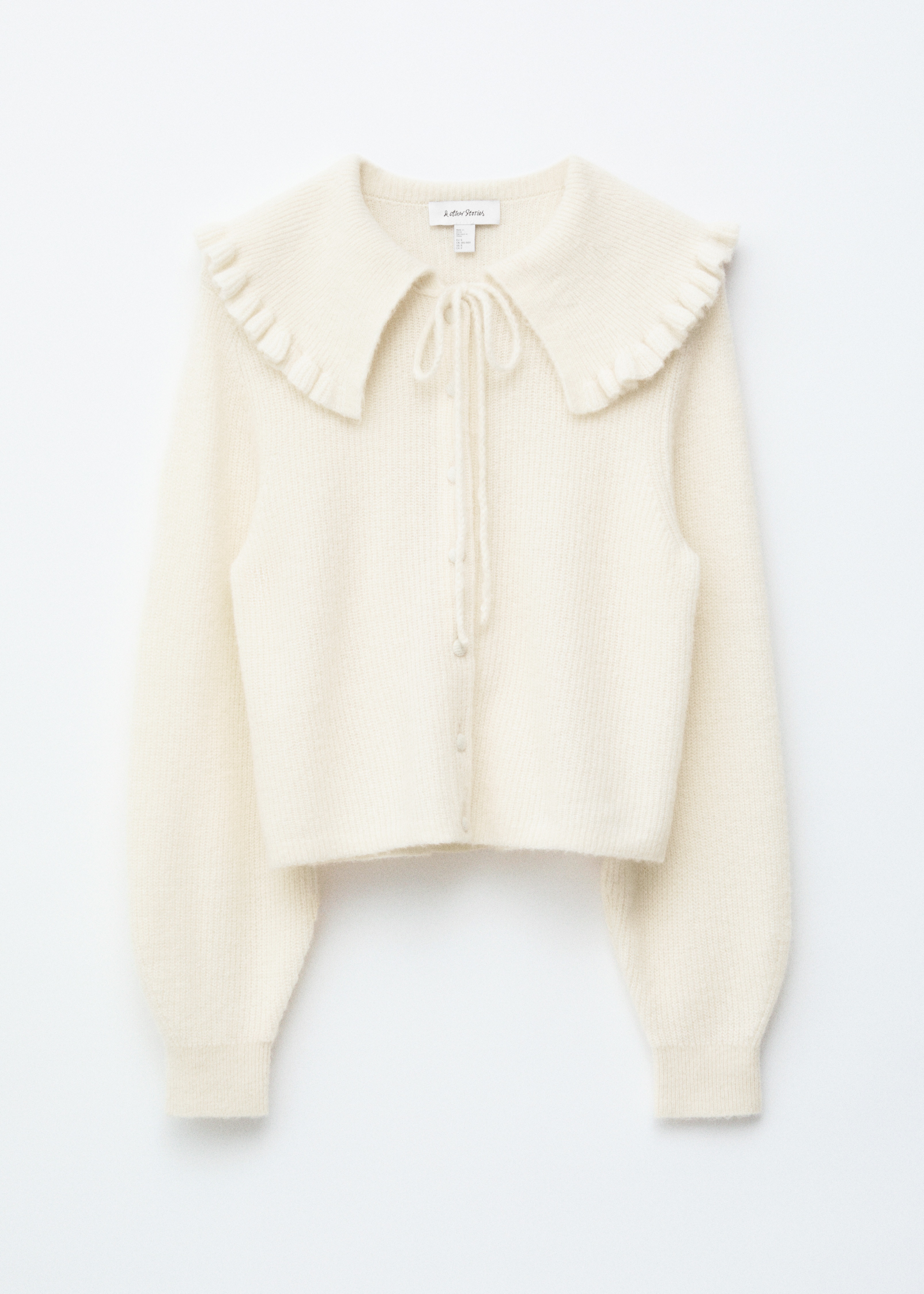 Cardigan in misto alpaca - Bianco/Giallo chiaro