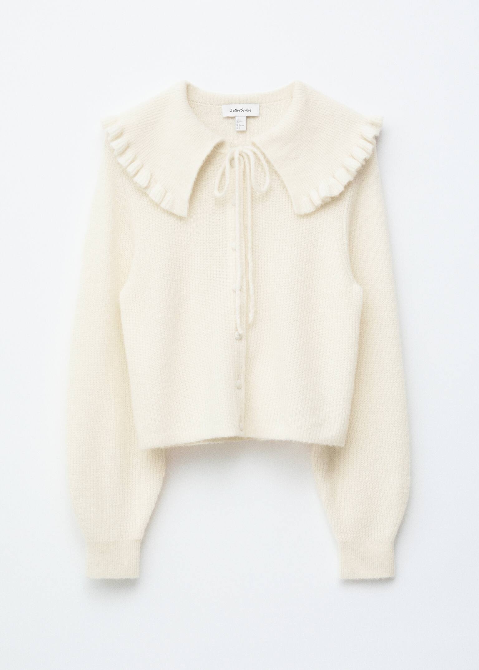 Cardigan din Amestec de Alpaca - Alb/Galben Deschis - 2