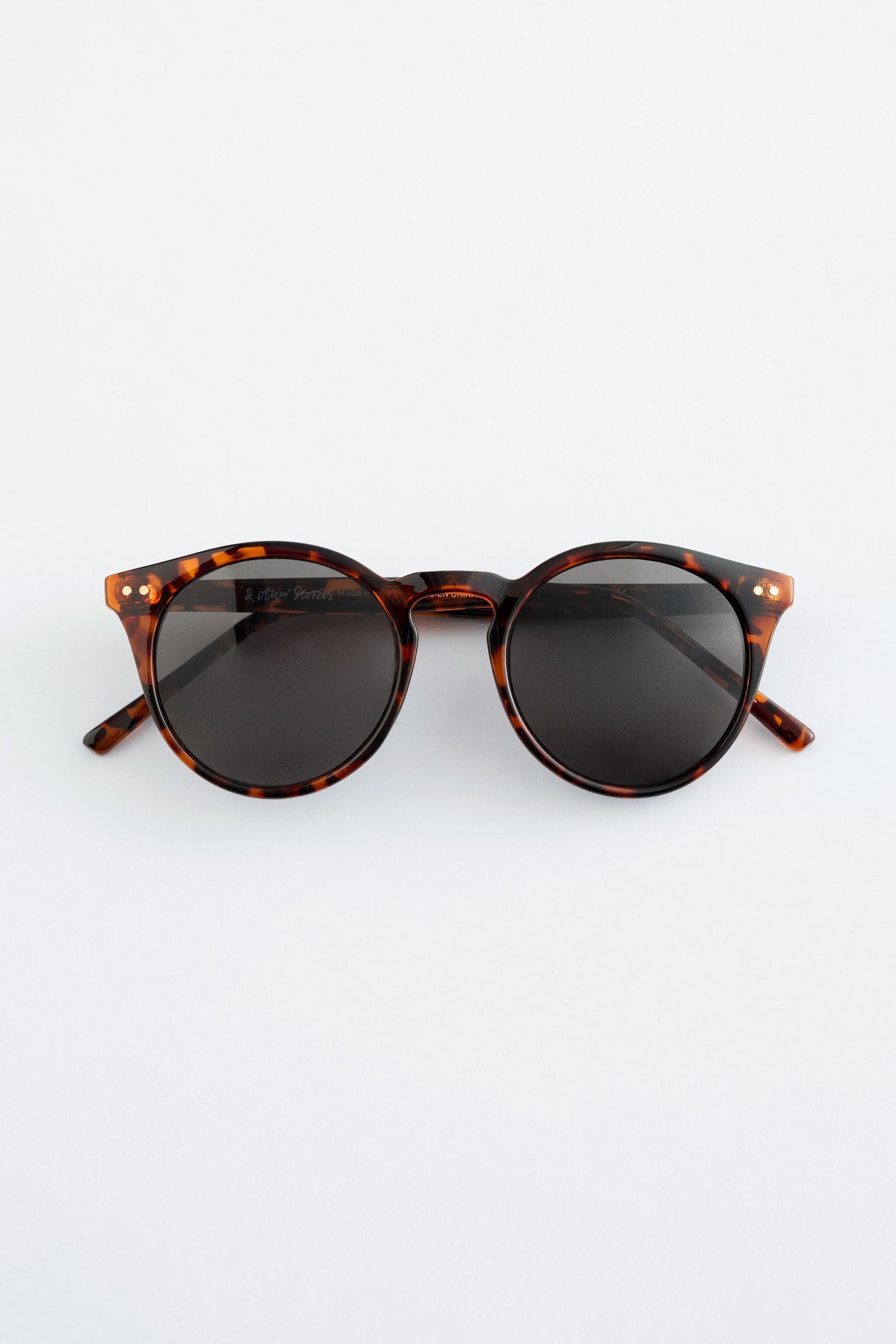 Classic Round Frame Sunglasses - Καφέ