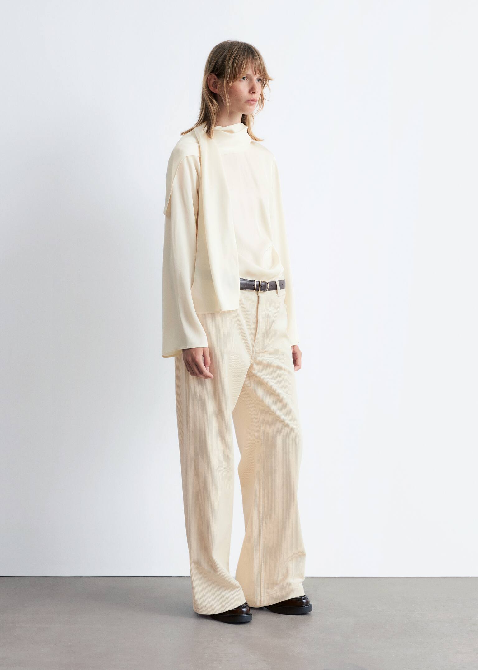Cordhose mit weitem Bein - Creme/Dunkelrot/Dunkelbraun/Graubraun/Mittelbraun - 5