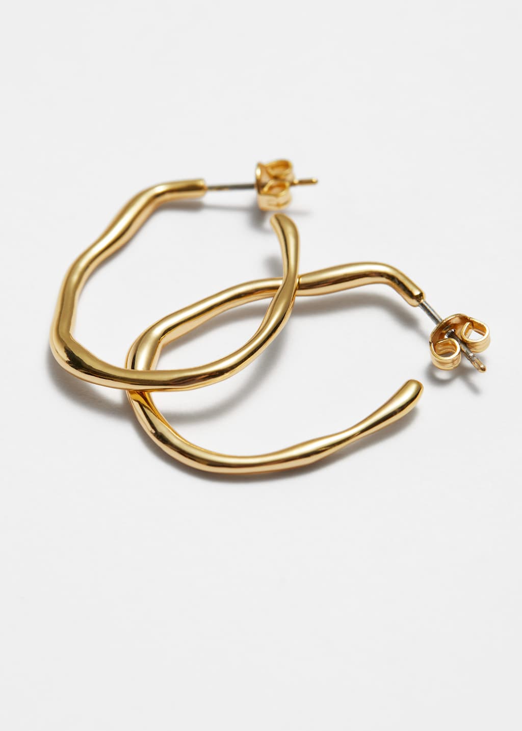 Organic-Cut Hoop Earrings - Gold - Still Life