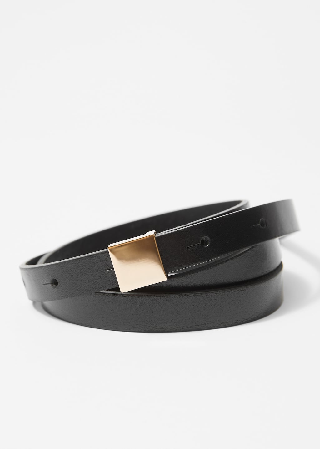 Image of Ceinture en cuir à boucle carrée