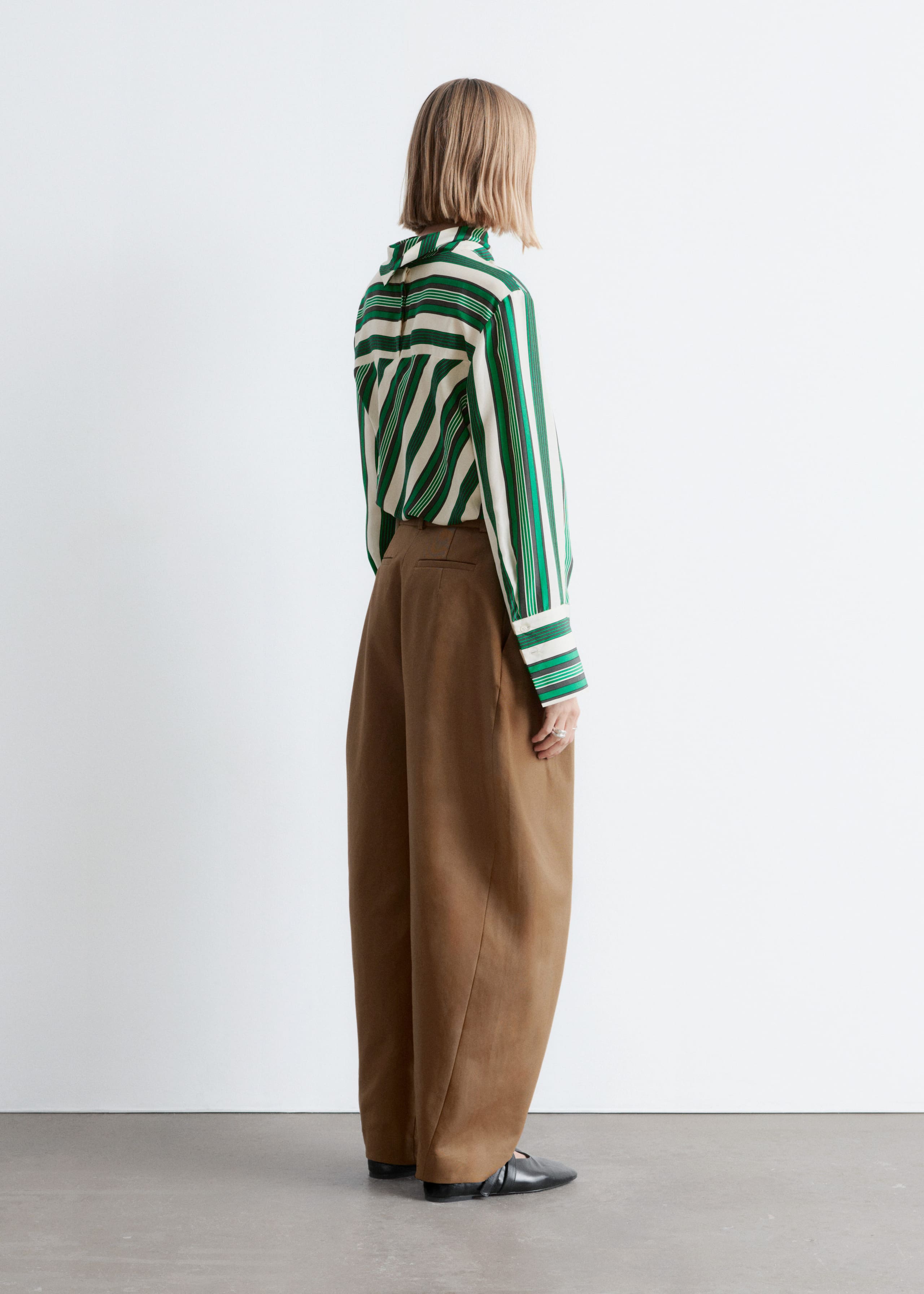 Image of Barrel-Leg Trousers