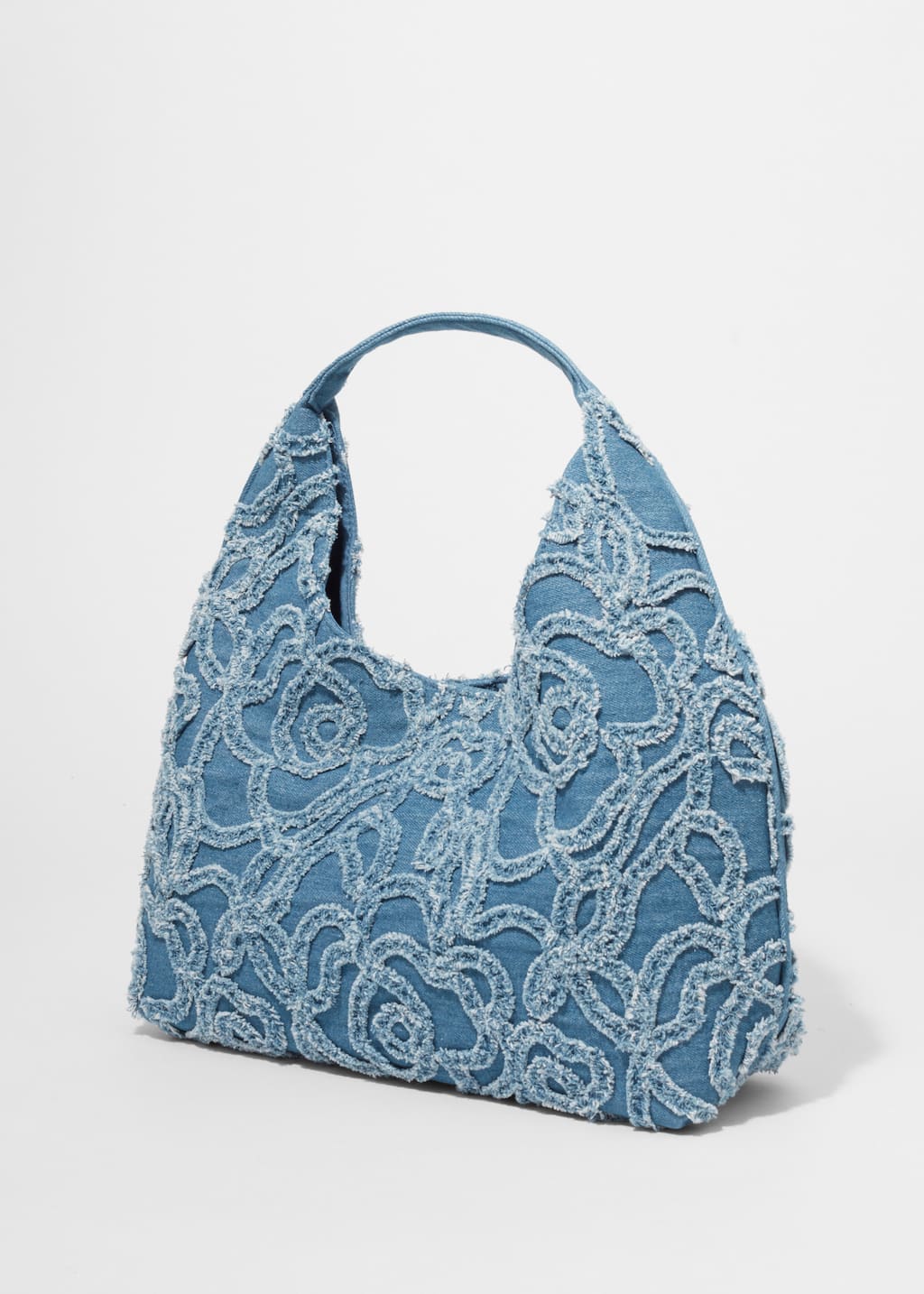 Small Appliquéd Denim Tote Bag - Cream - Still Life