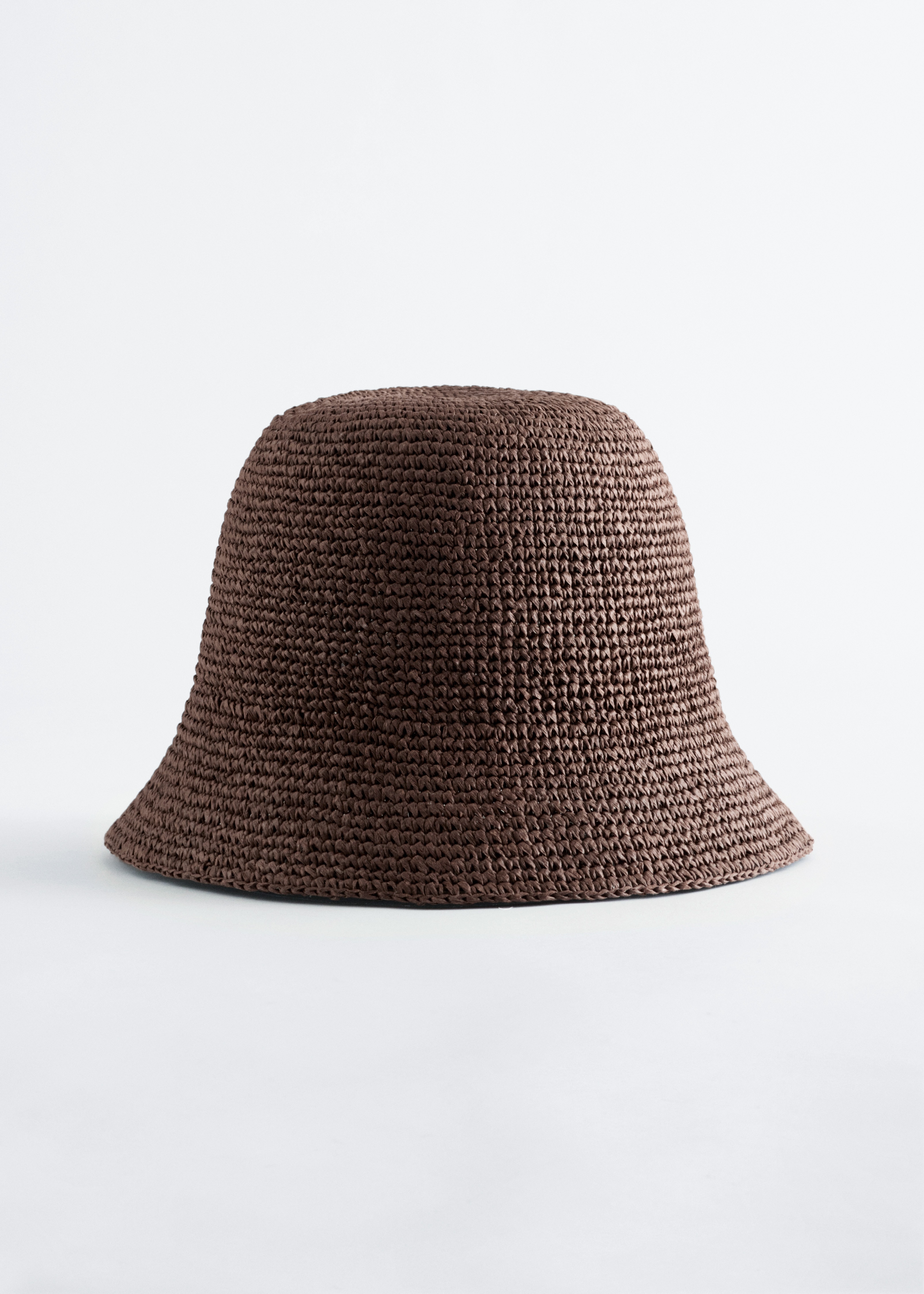 Bob en paille tressée - Marron foncé/Marron/Beige/Paille