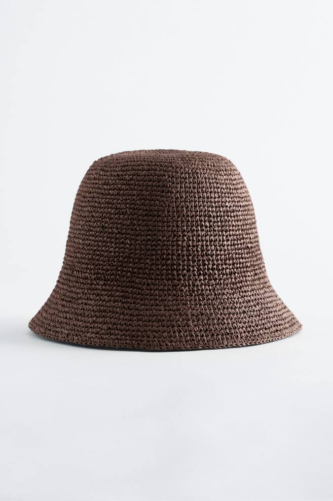 Topfhut aus geflochtenem Stroh - Dunkelbraun/Stroh/Braun/Beige - 1