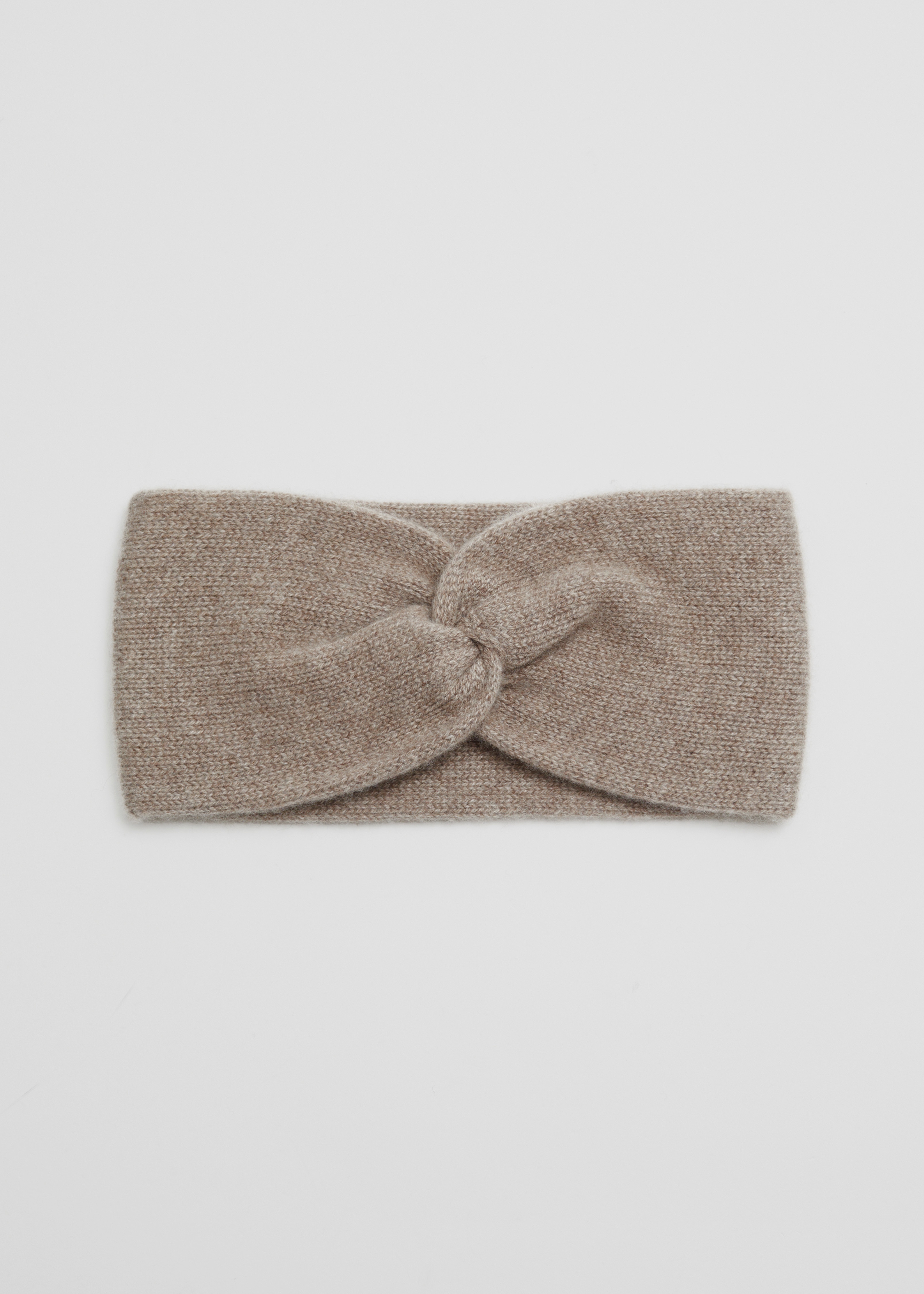 Twist-Front Cashmere Headband - Μπεζ/Μαύρο/Λευκό