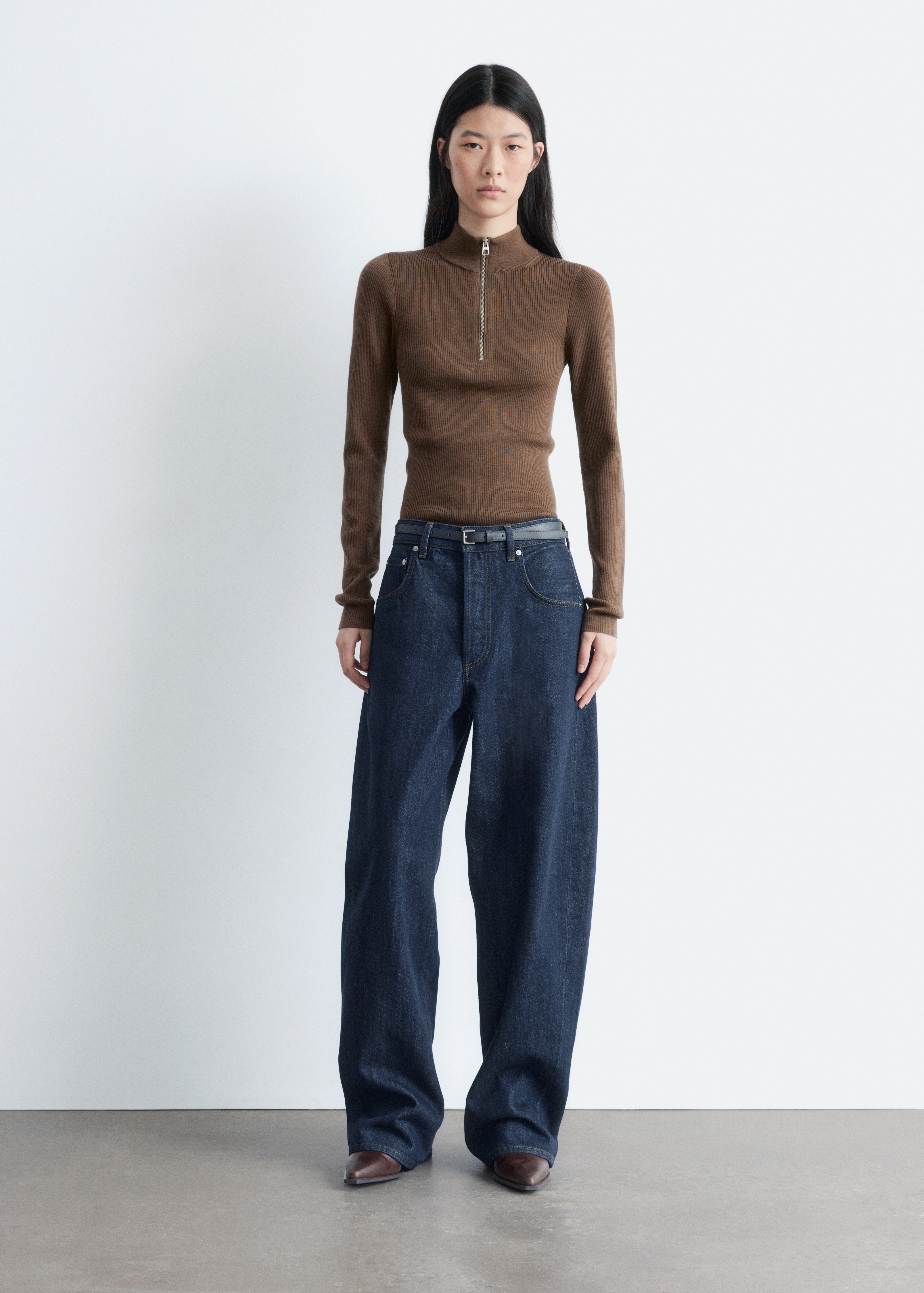 Barrel-Leg Jeans - Σκούρο μπλε/Ανοιχτό Μπλε/Black/Σκούρο Καφέ