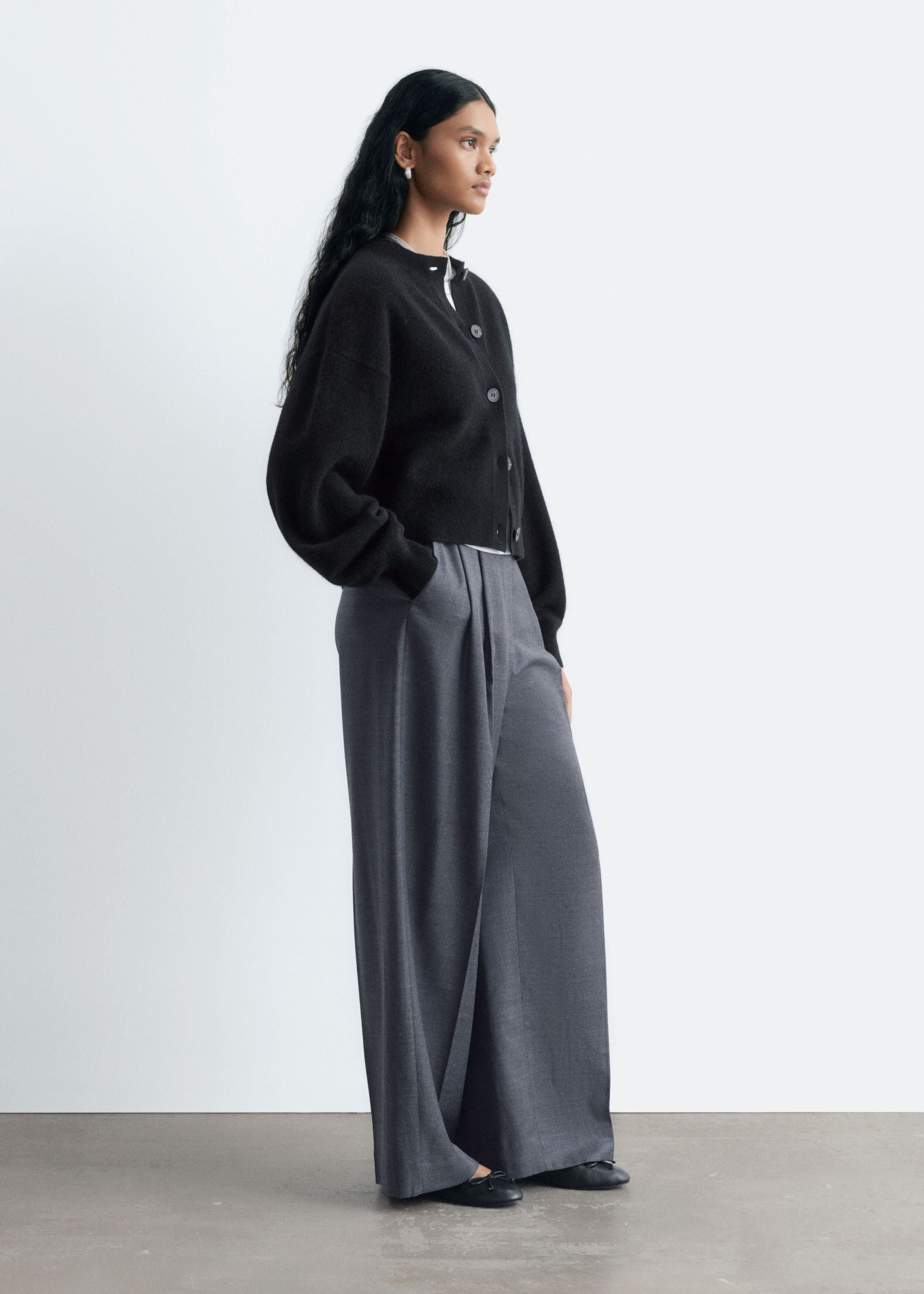 Boiled Merino Cardigan - Mole - Lookbook