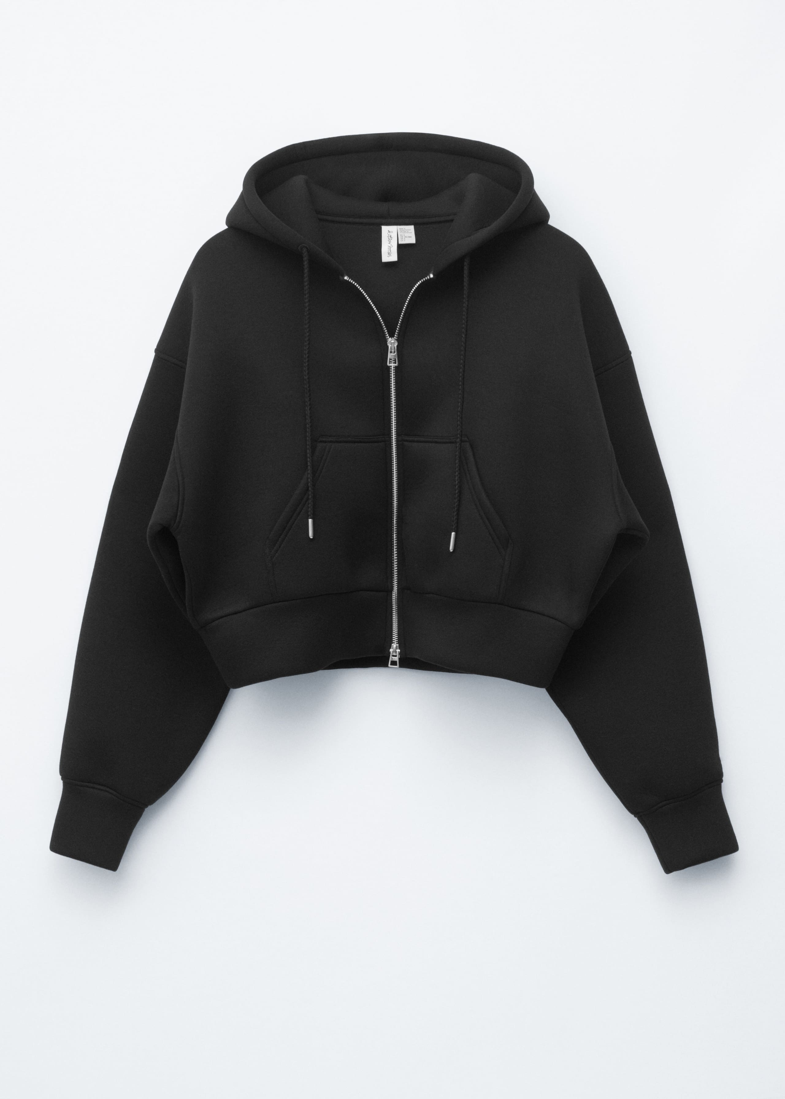 Image of Cropped Scuba Zip-Up Hoodie