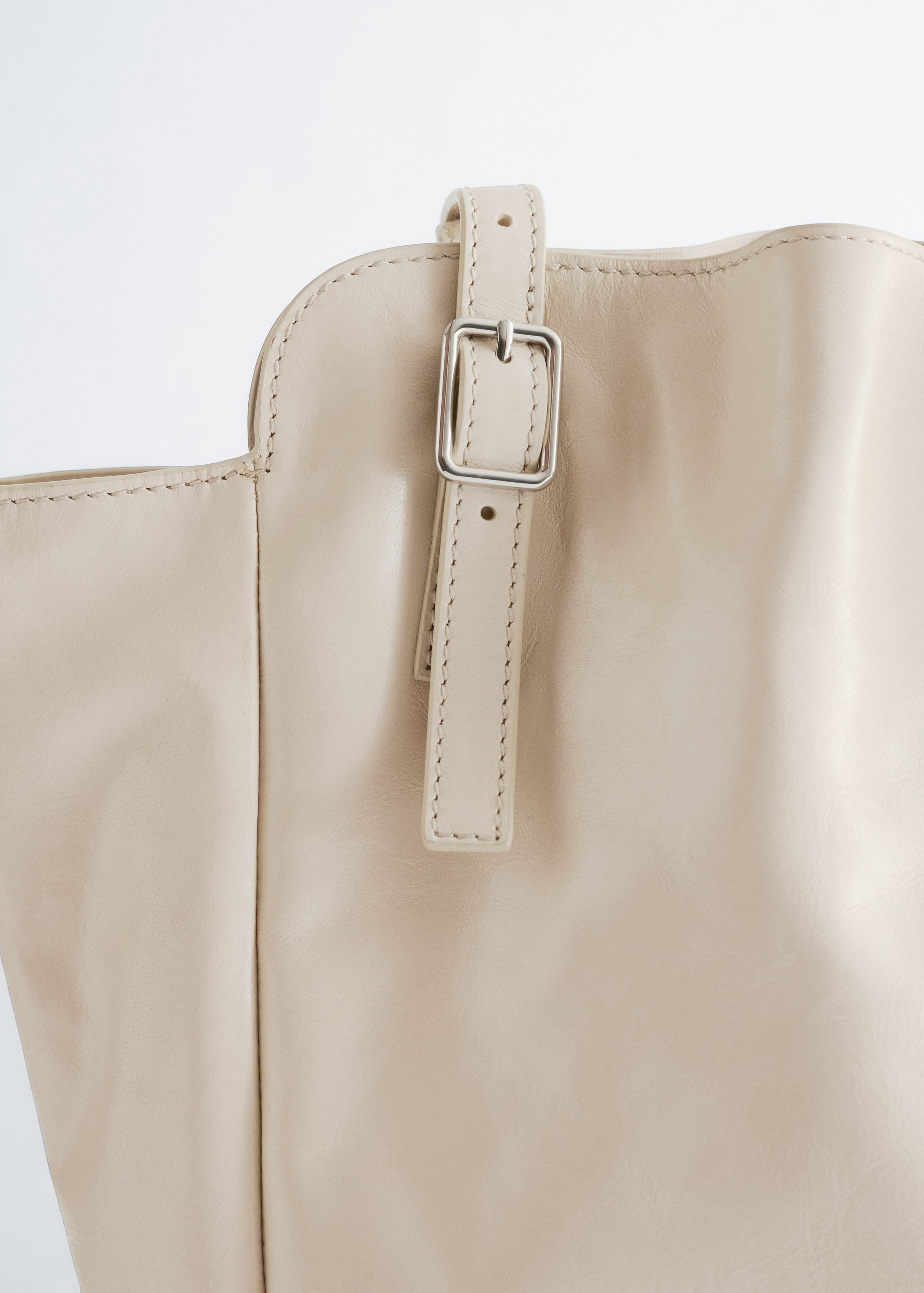 Image of Buckle-Strap Leather Tote