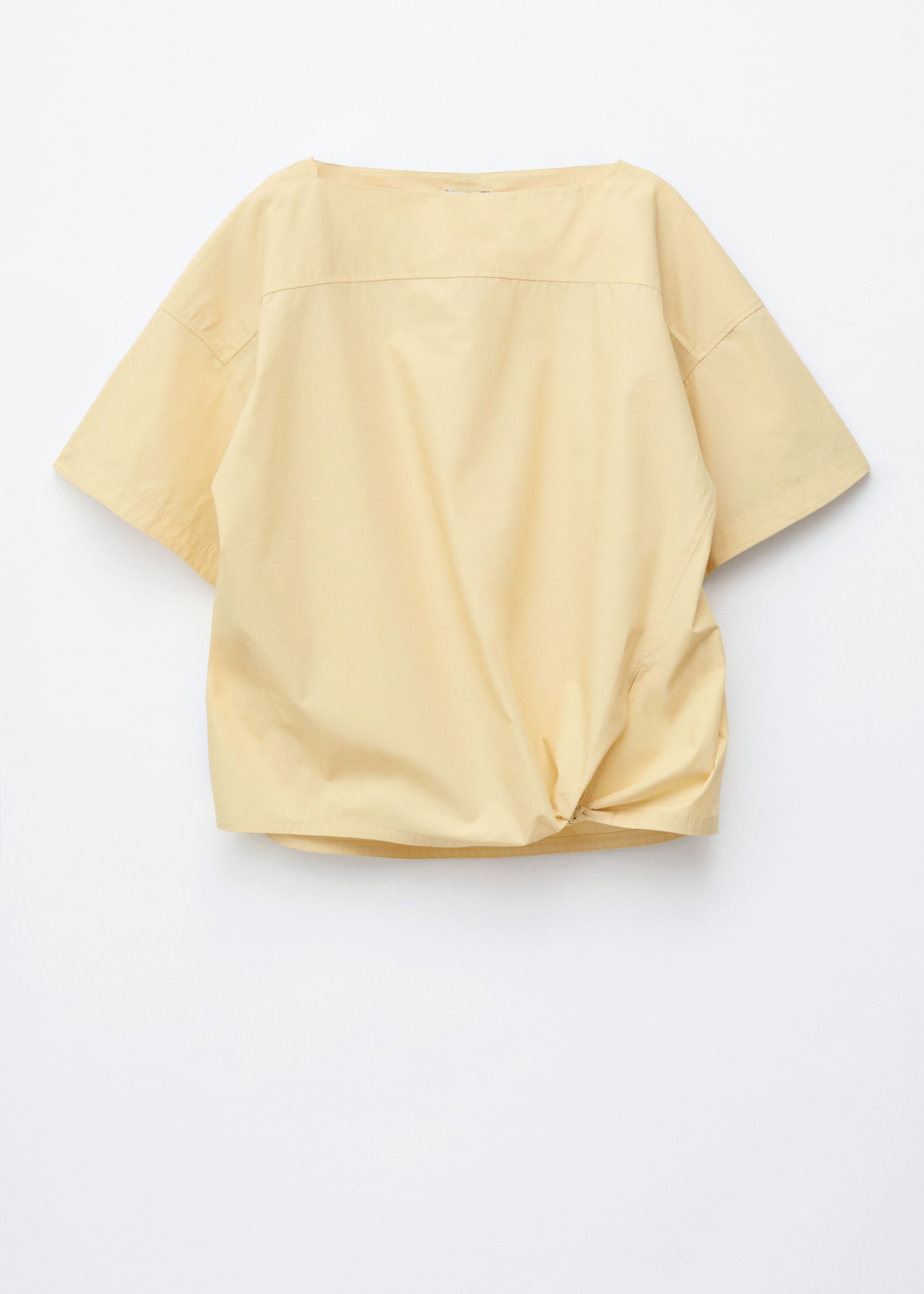 Tie-Hem Cotton Top - Light Beige - Still Life