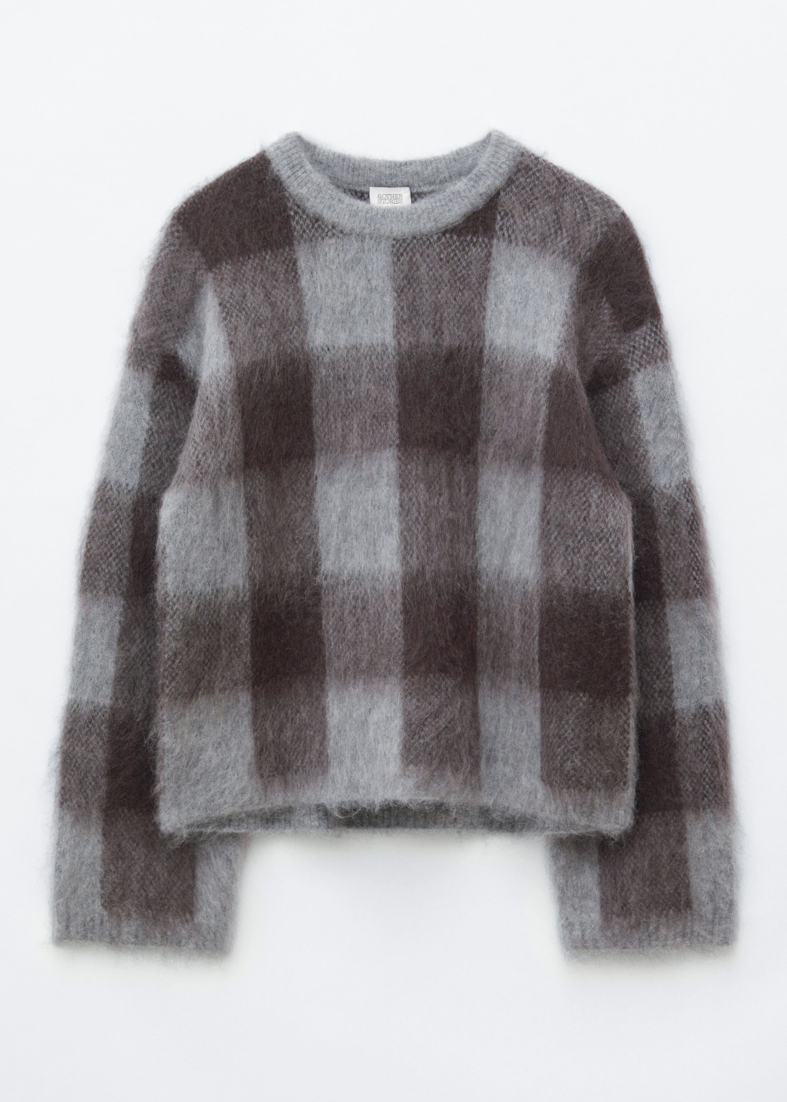 Mohair Blend Jumper - Grey/Checked - Still Life