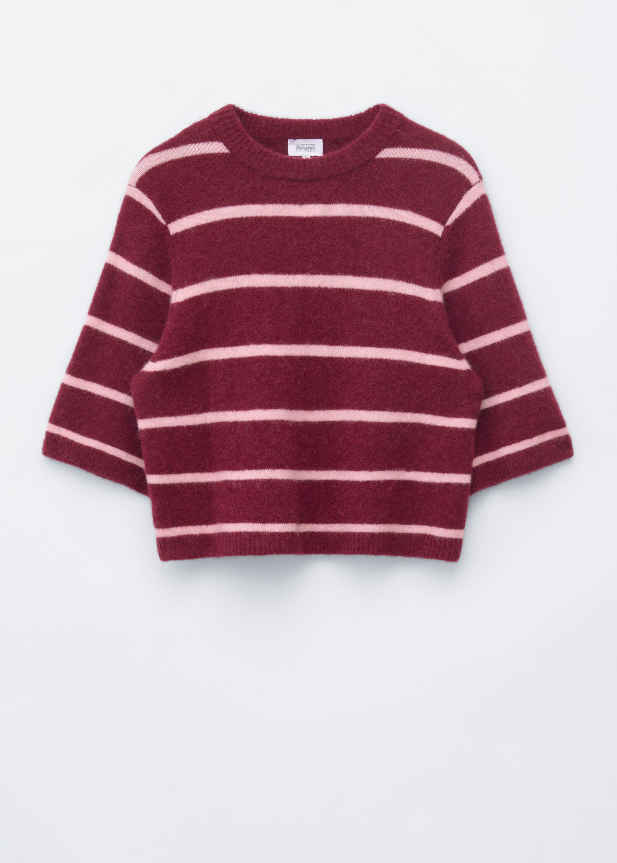 Alpaca-Blend Knitted T-Shirt - Burgundy/Pink - Still Life