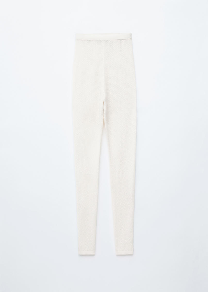 & Other Stories Pointelle-knit Leggings In White