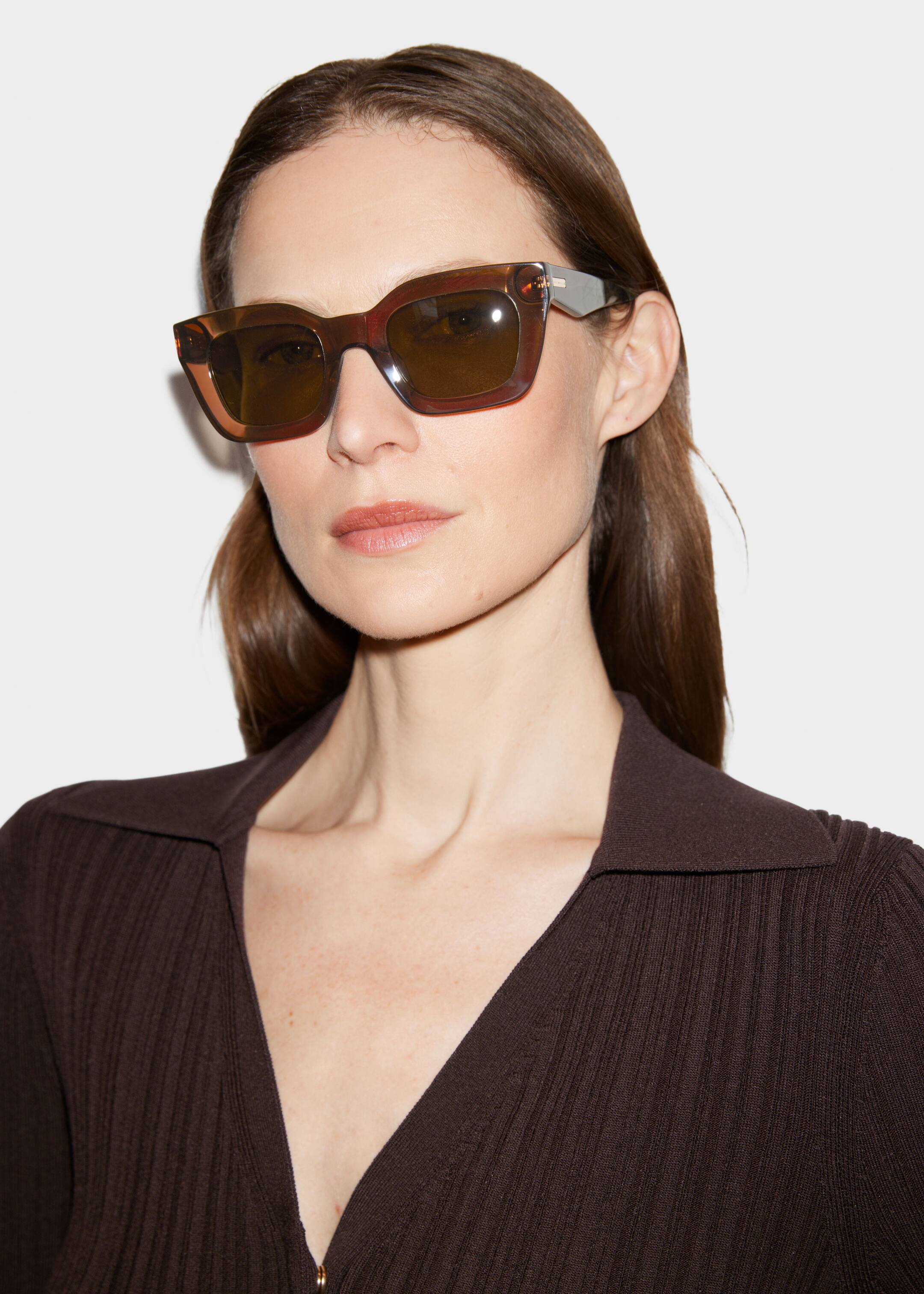 Vis større bilde: Acetatsolbriller med rektangulær ramme - Brun - DAME | H&M NO 1