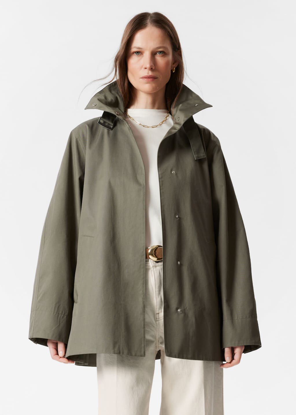 Image of A-line Funnel-Neck Jacket