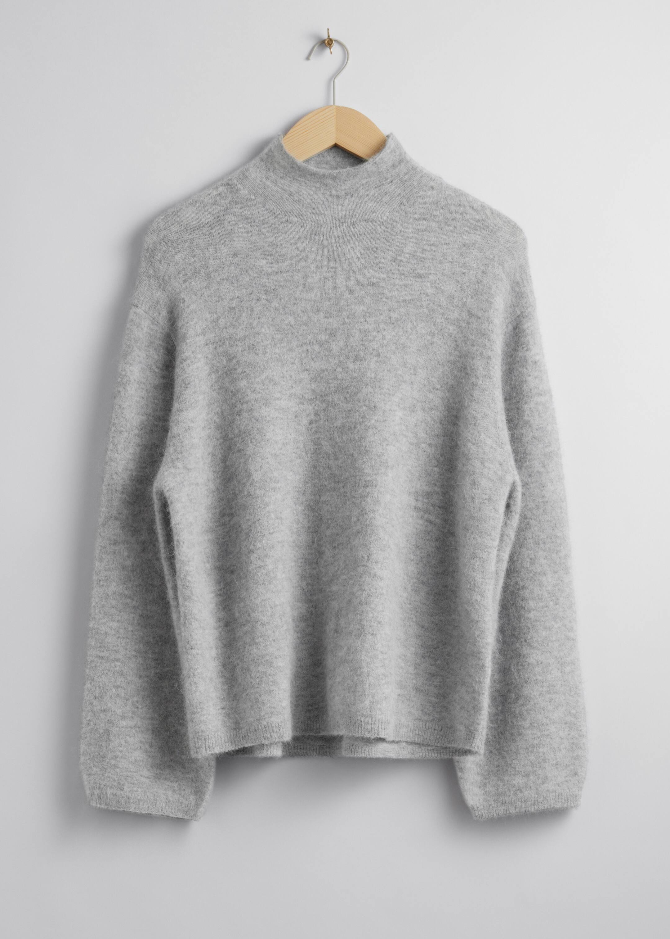 View larger image: Mock-Neck Knit Jumper - Grey - Ladies | H&M GB 1