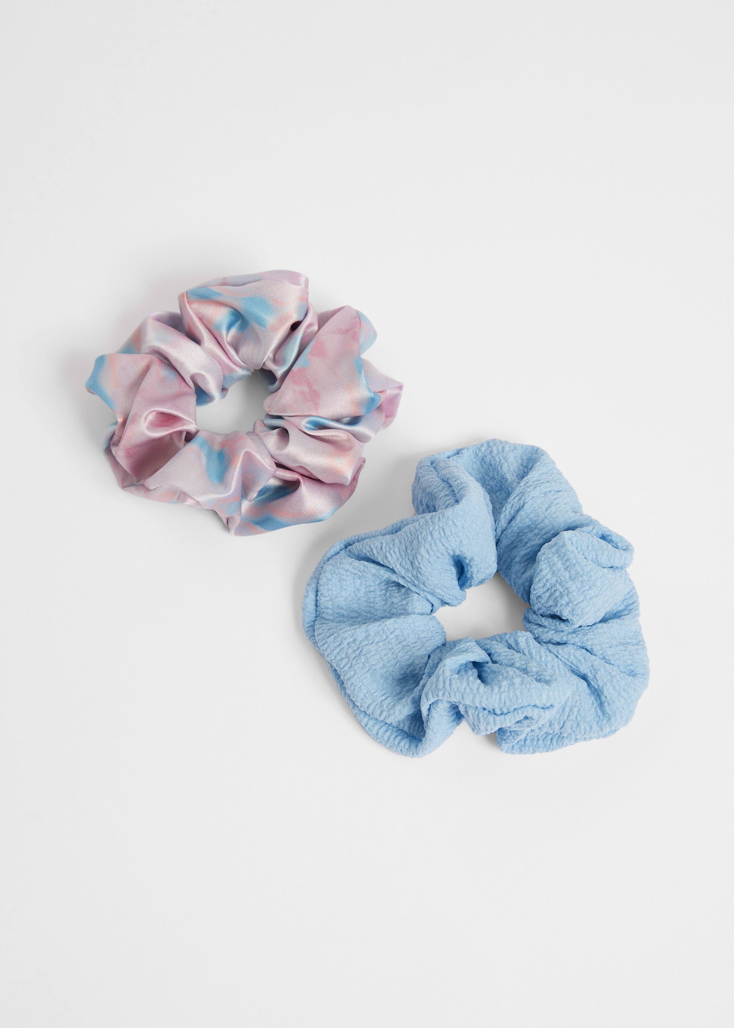 DuoHairScrunchieSet - Light blue/Dusty pink - Bodegón