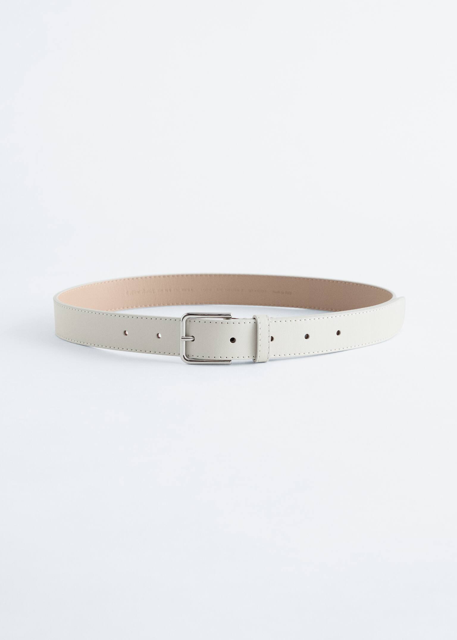 Cinturón de piel - Crema