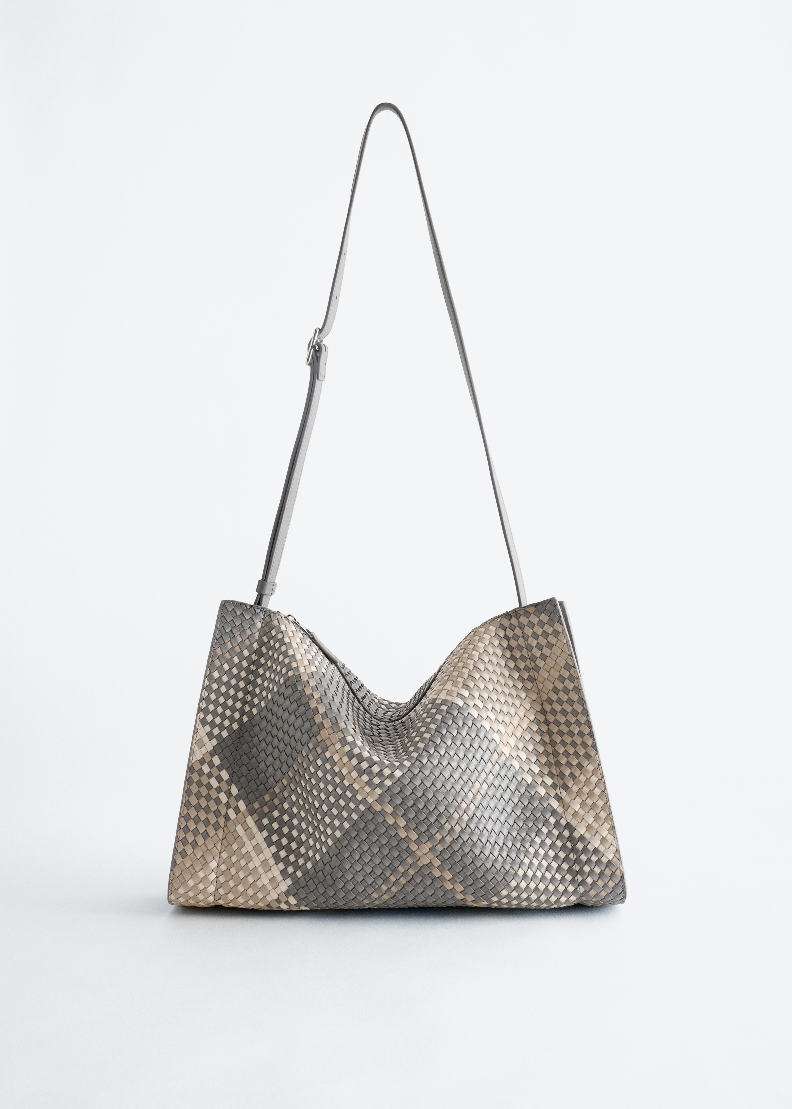 Sac à bandoulière en cuir tressé - Taupe/Tressé/Marron/Bleu/Marron Clair/Taupe