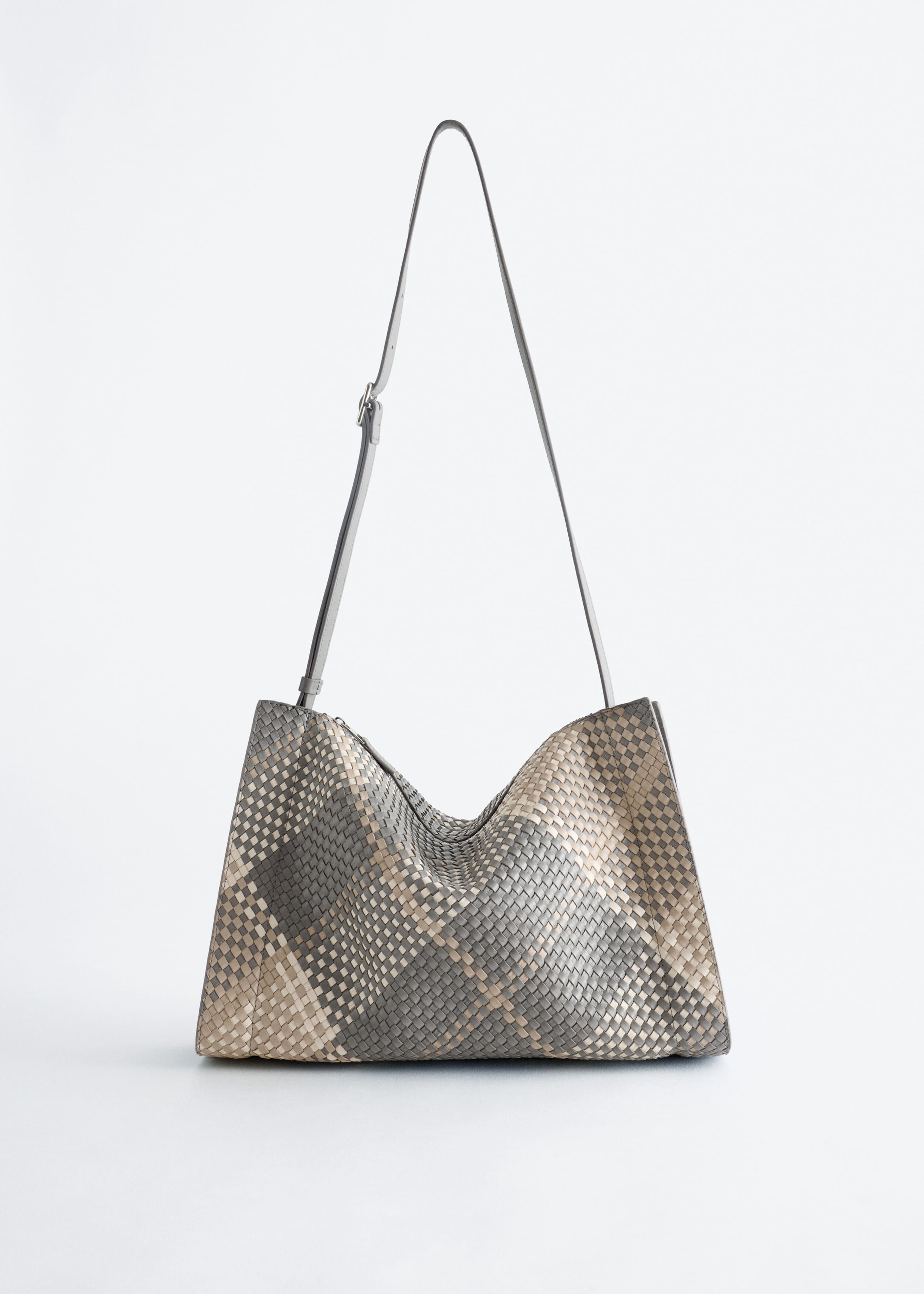 Braided Leather Crossbody Bag - Brown - Still Life