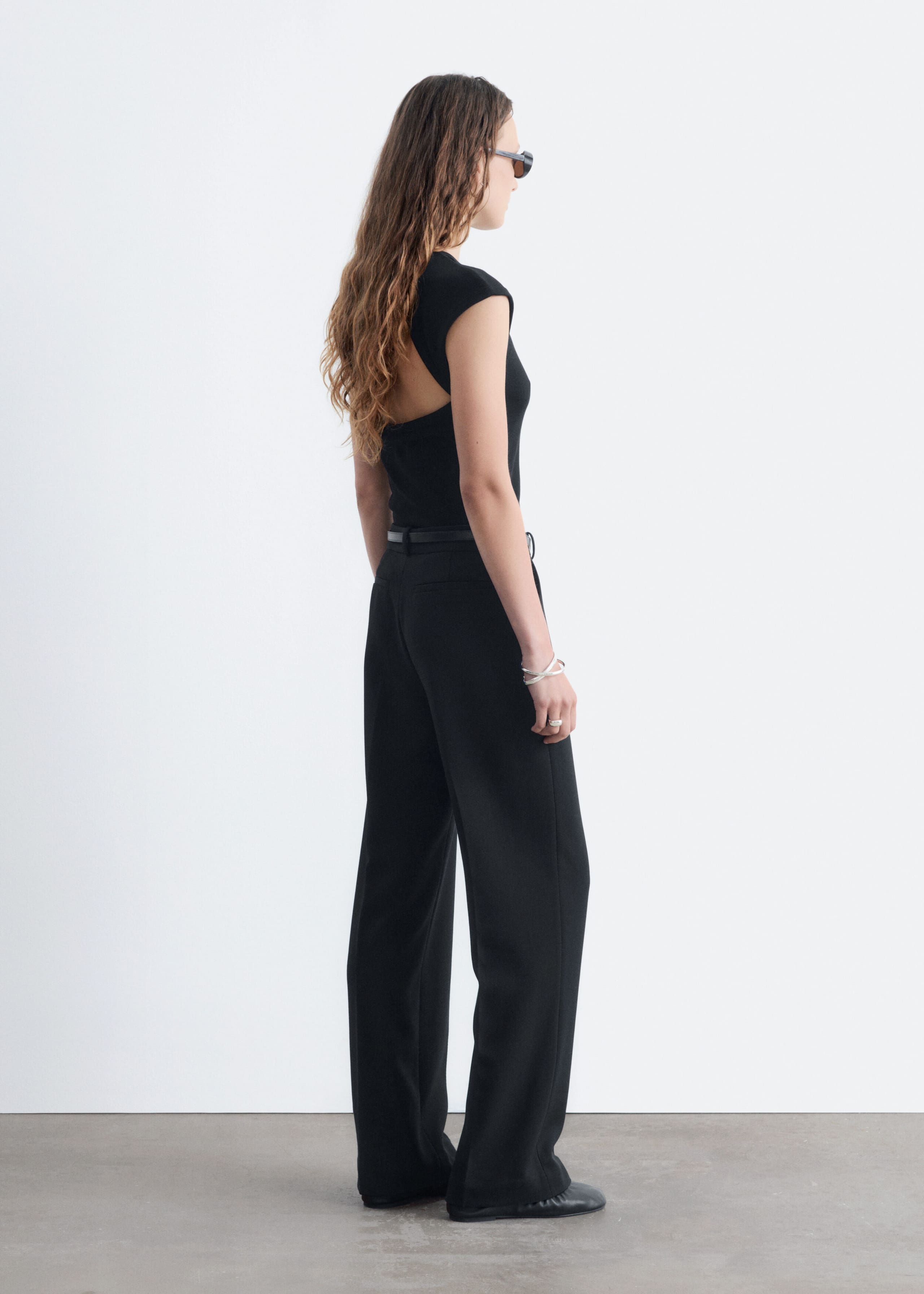 Tailored Press Crease Trousers - Dark Brown - Lookbook