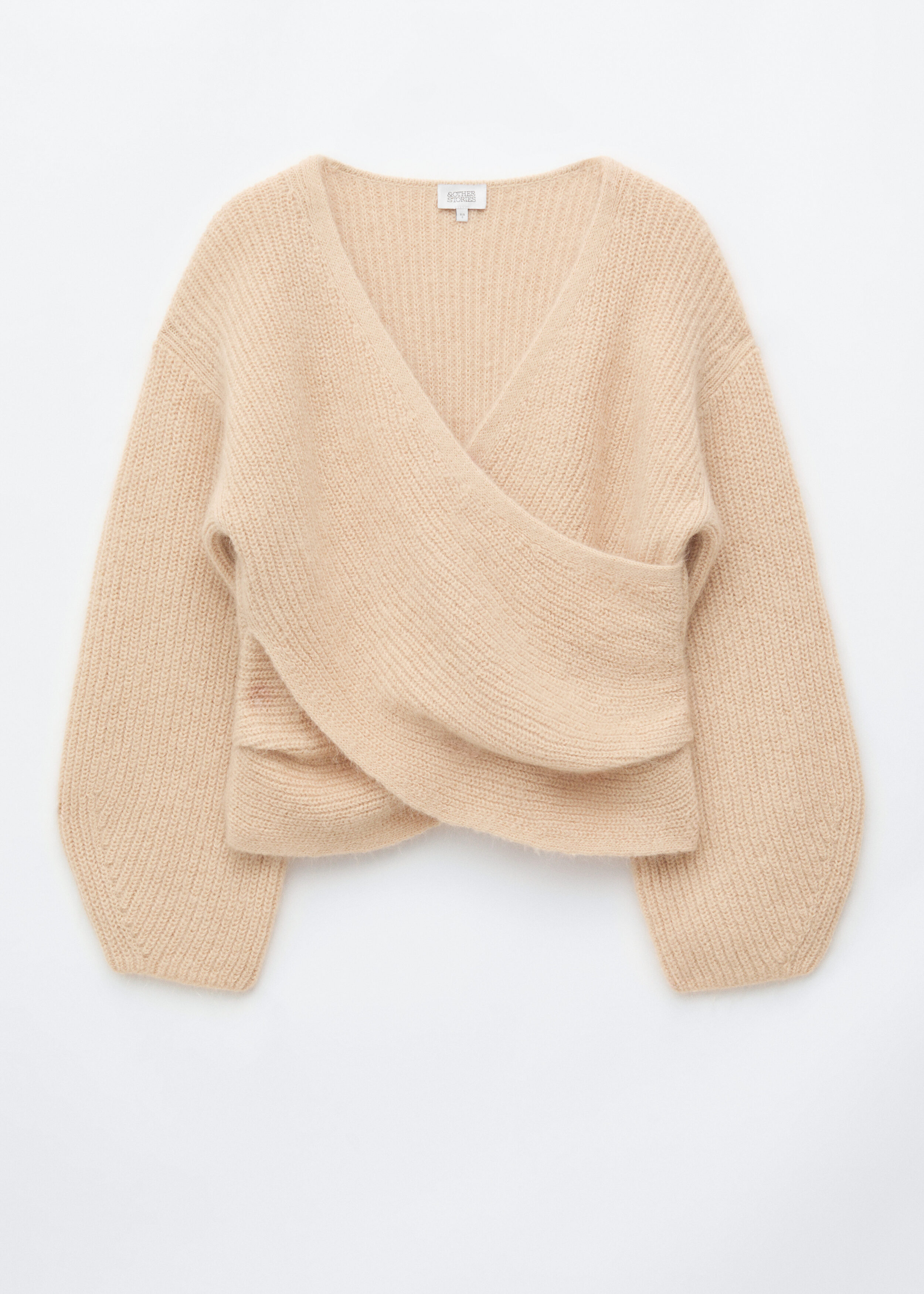 Inactive Designs Maglione in misto mohair con design a portafoglio - Beige - Maglieria ...