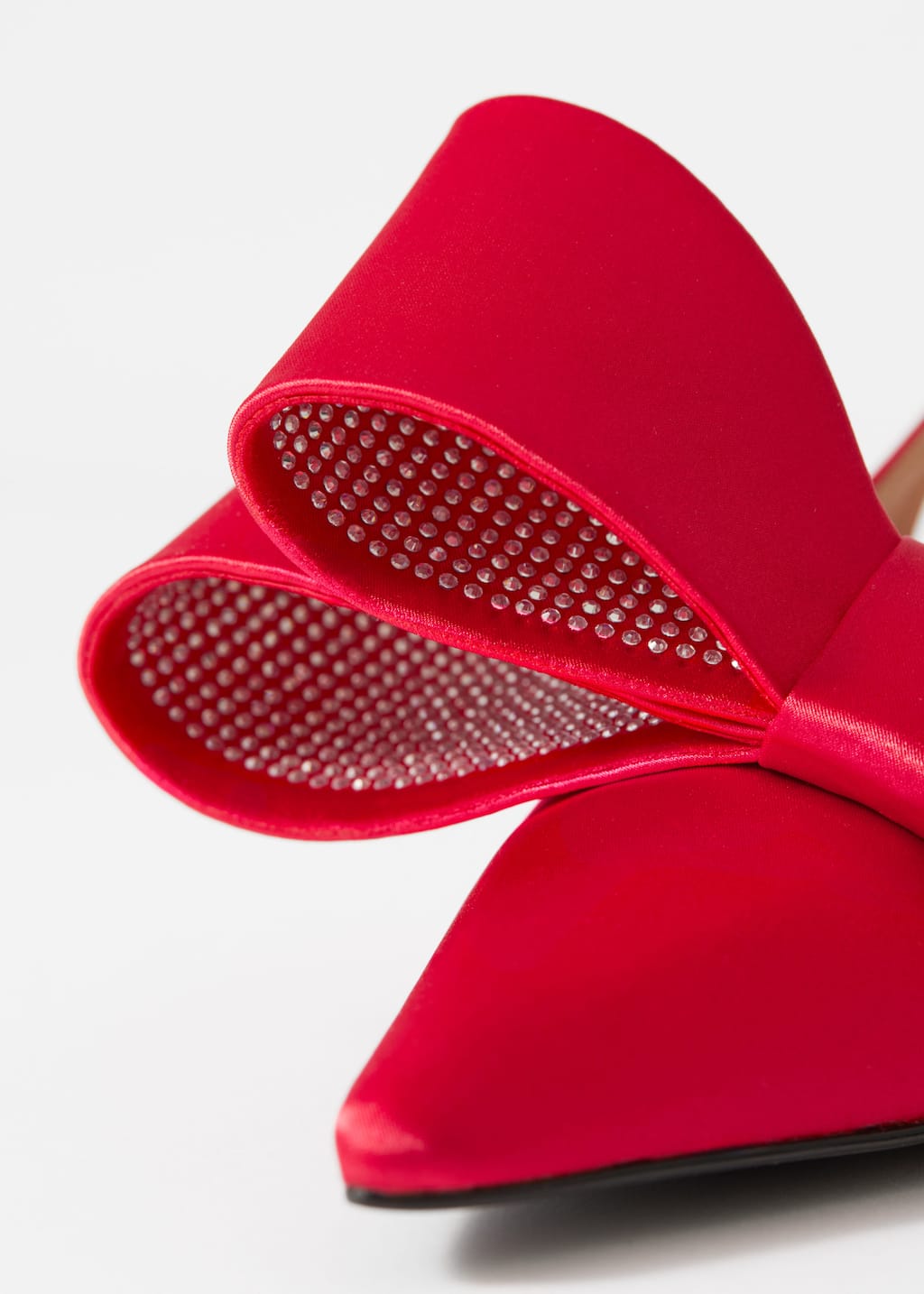Image of Bow-Embellished Satin Pumps