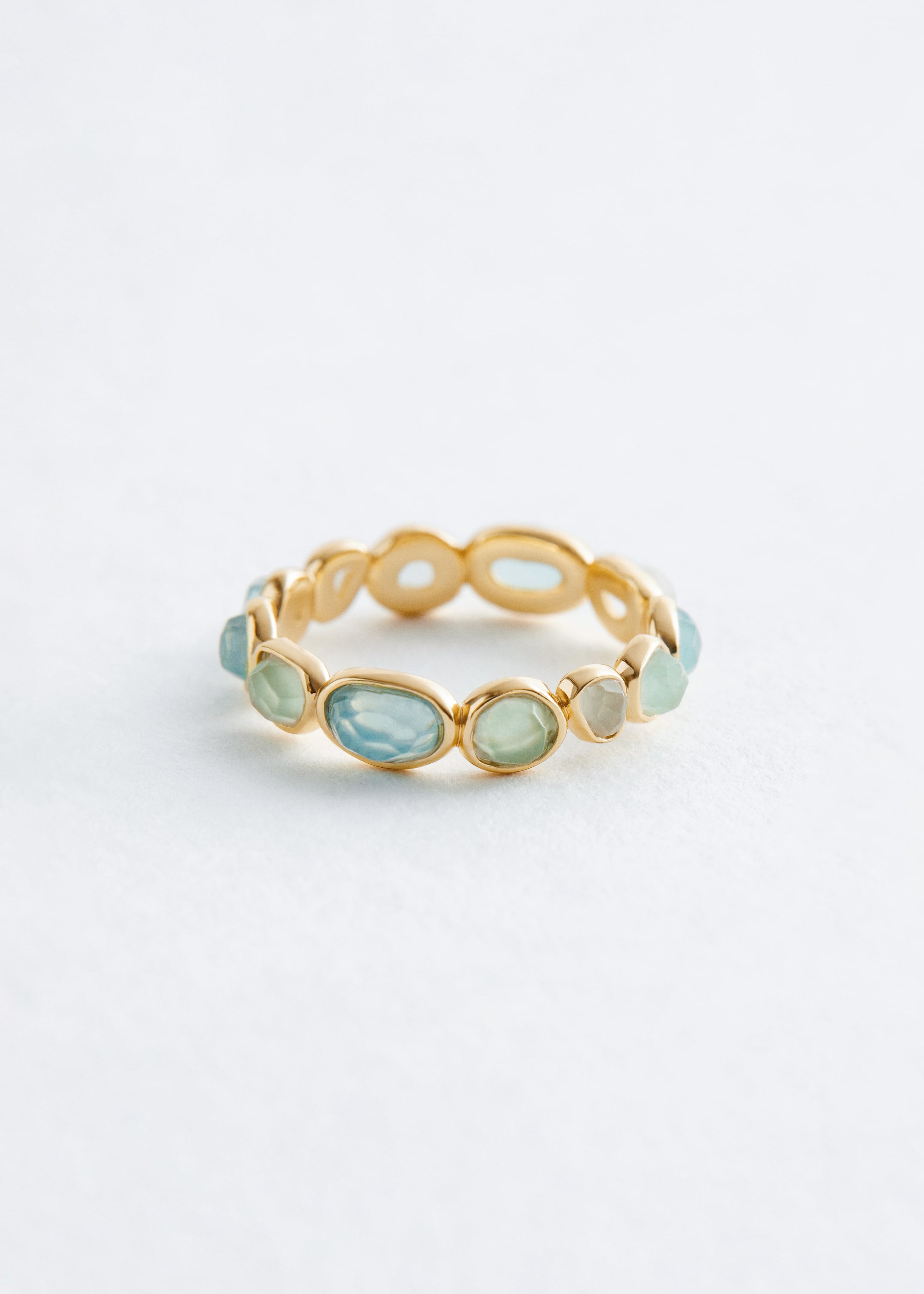 View larger image: Organic Glass Stone Ring - Gold/Turquoise - Ladies | H&M GB 2