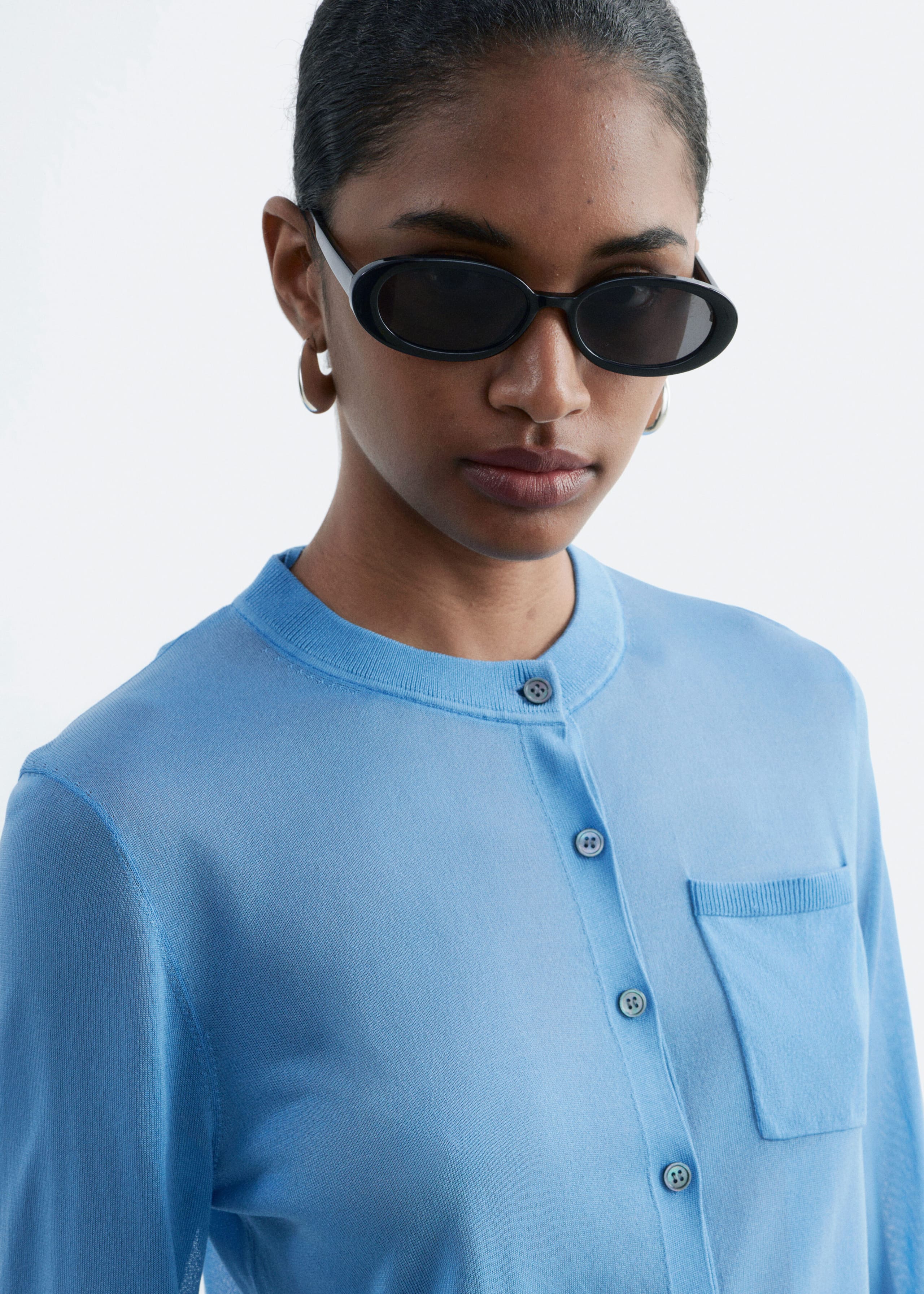 Silk-Blend Cardigan - Blue - Lookbook