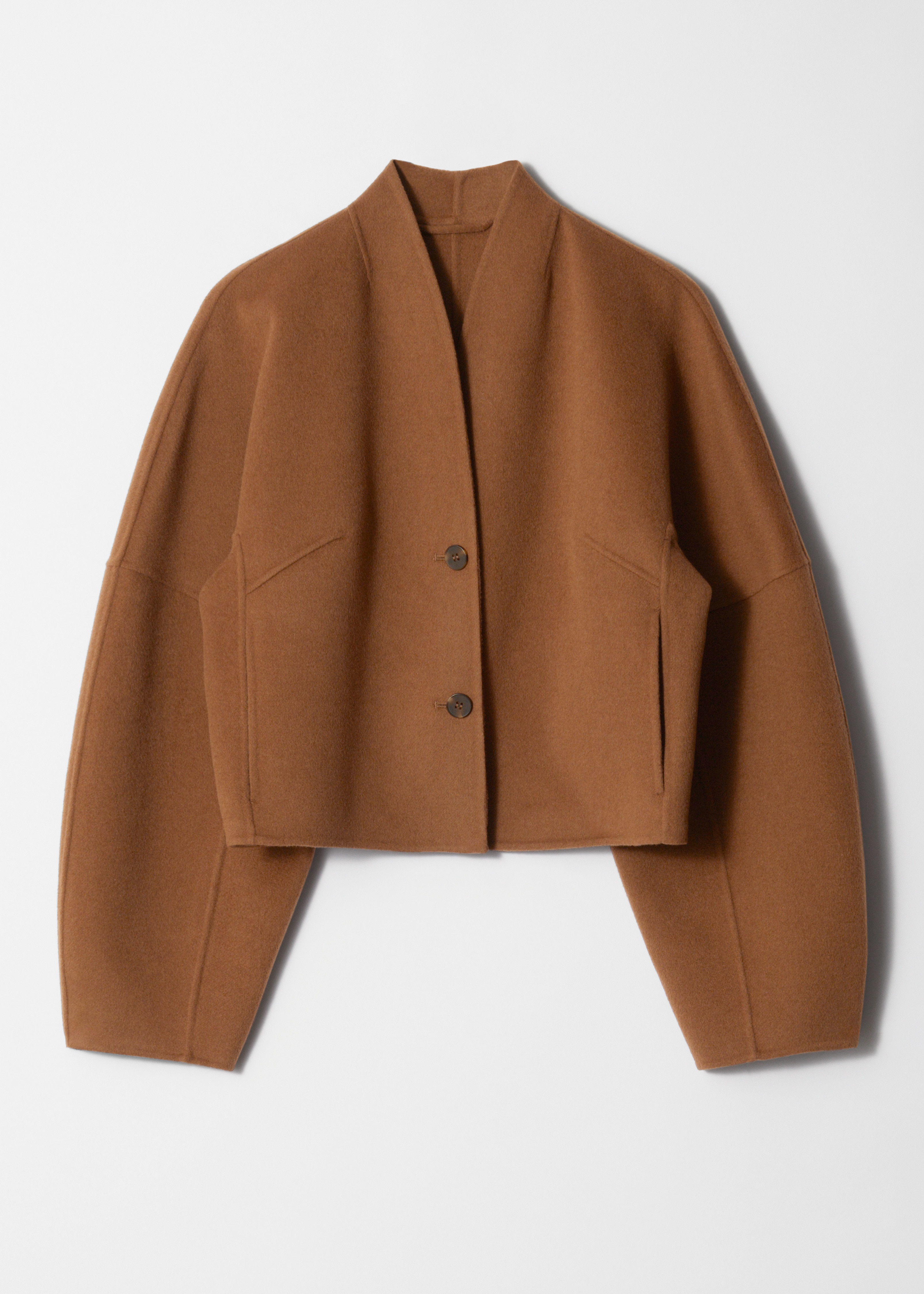 Veste en laine doublée - Marron Clair/Noir