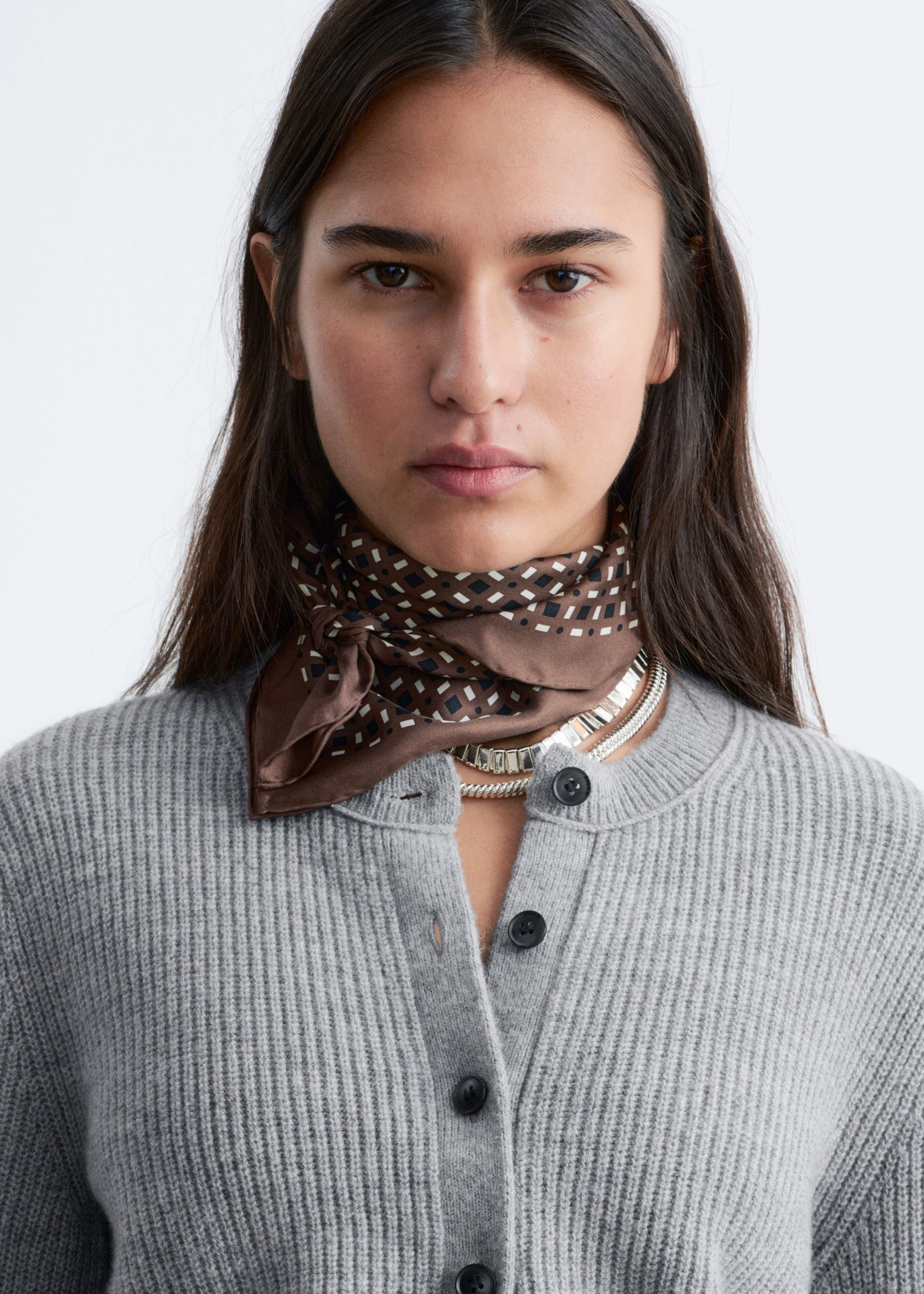 Image of Cardigan in maglia con lavorazione a coste