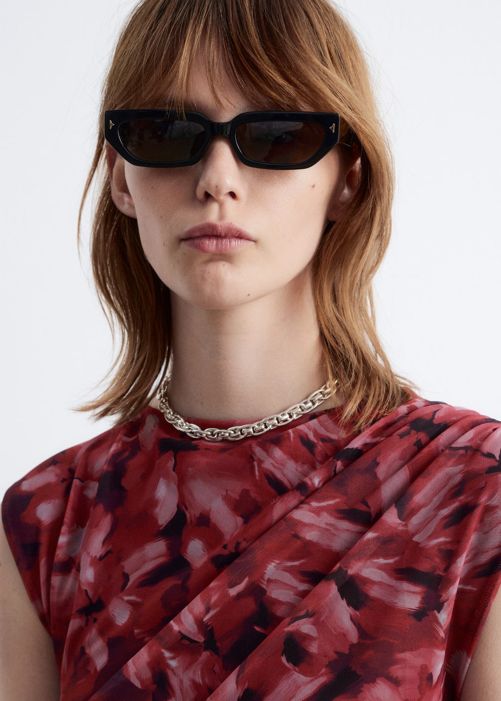Image of Draped Sleeveless Midi Dress