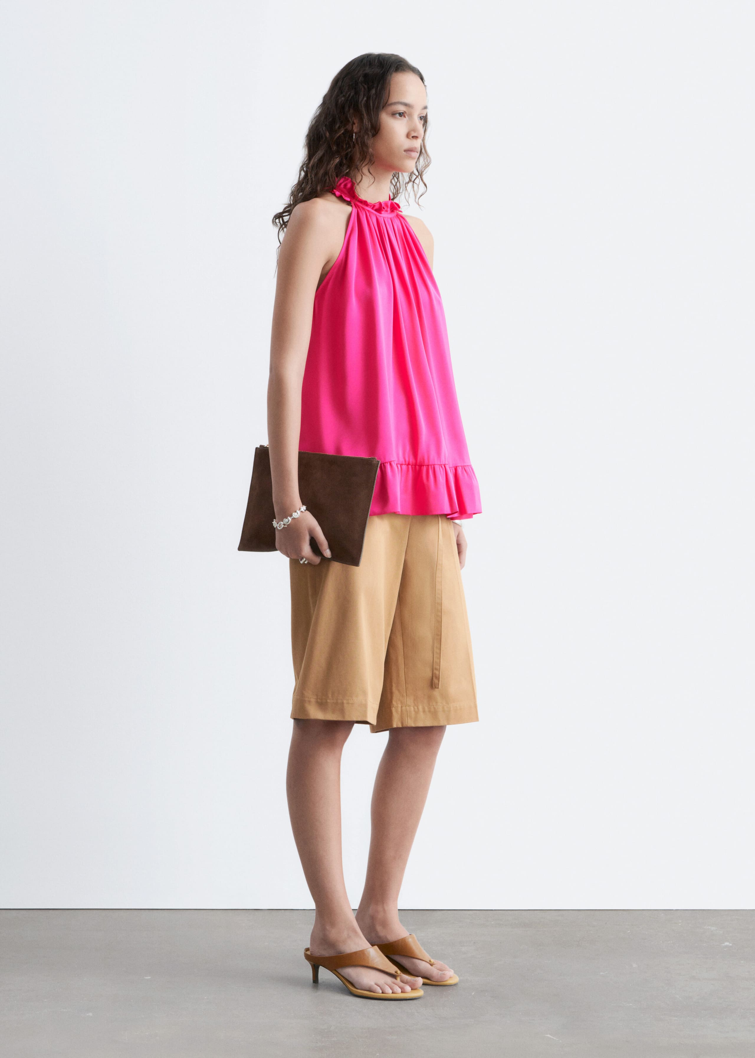 Frill-Detail Top - Bright Pink - Still Life