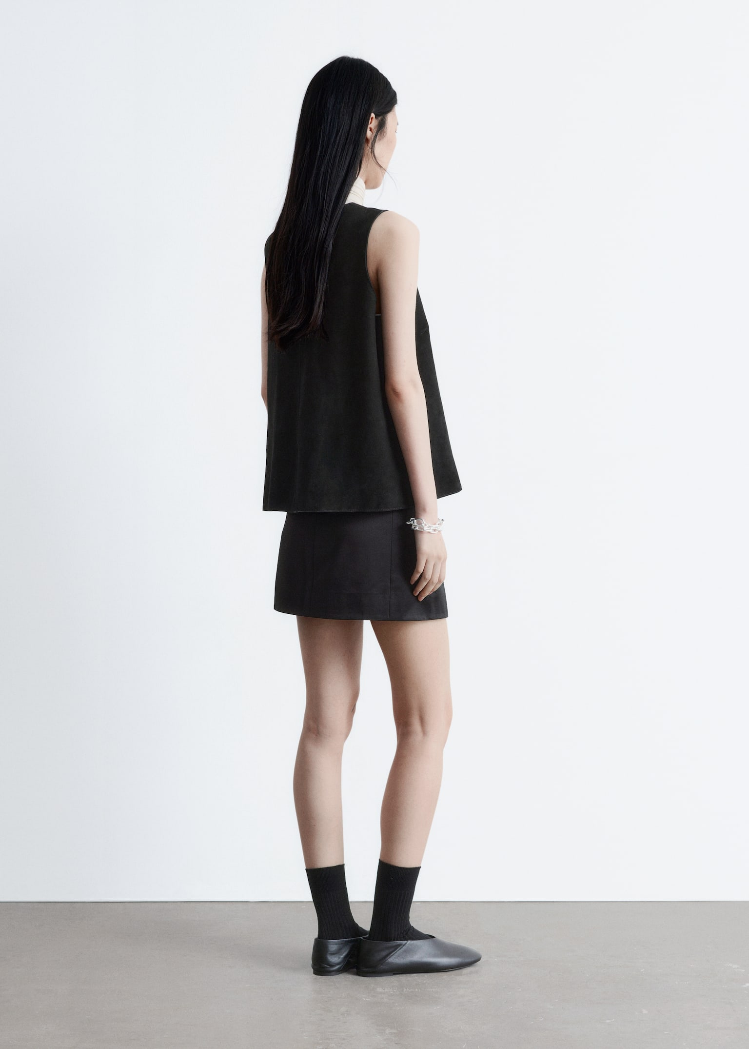 Top de ante de corte holgado - Negro - 5