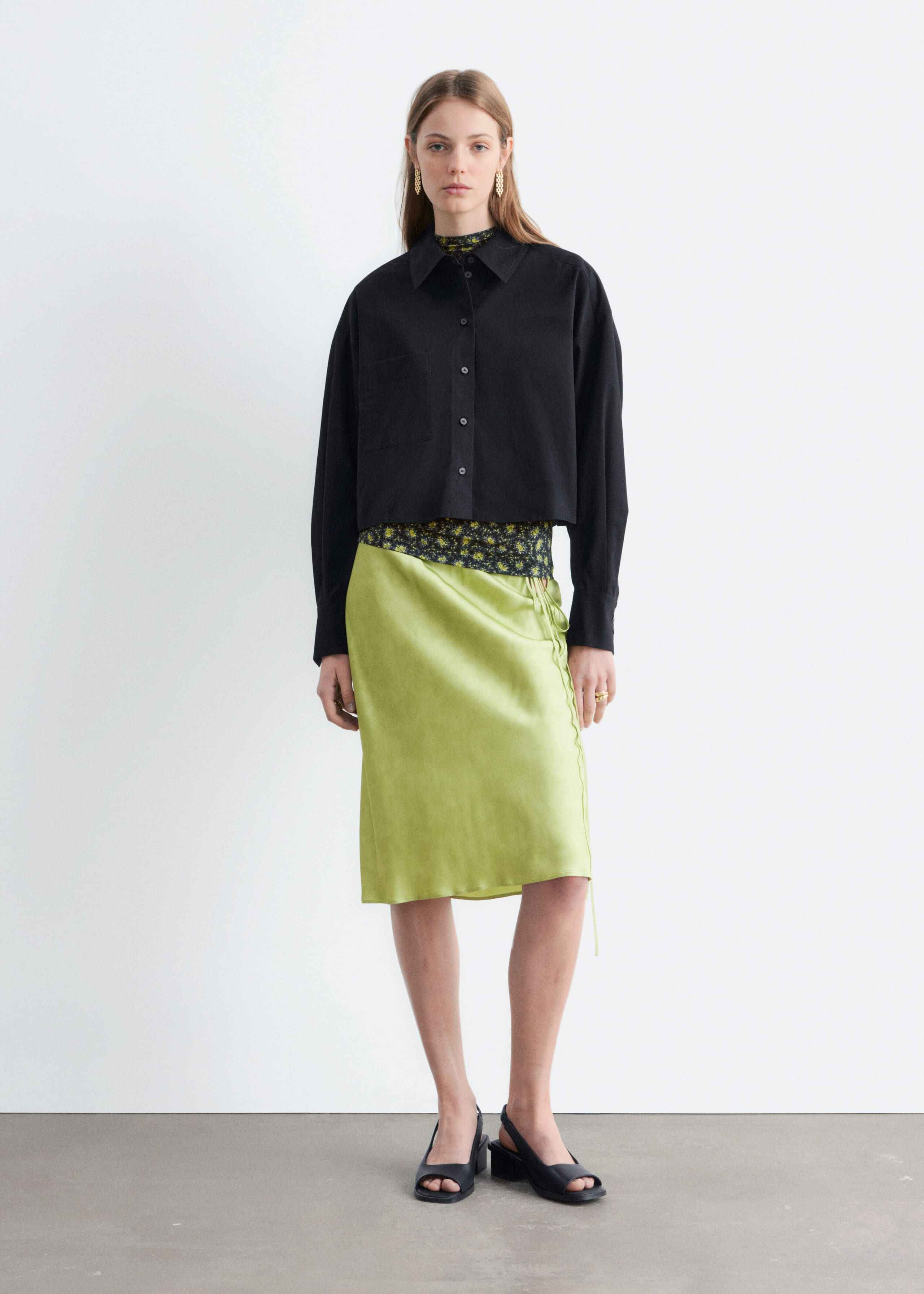 Image of Kurze Oversized-Bluse aus Baumwolle