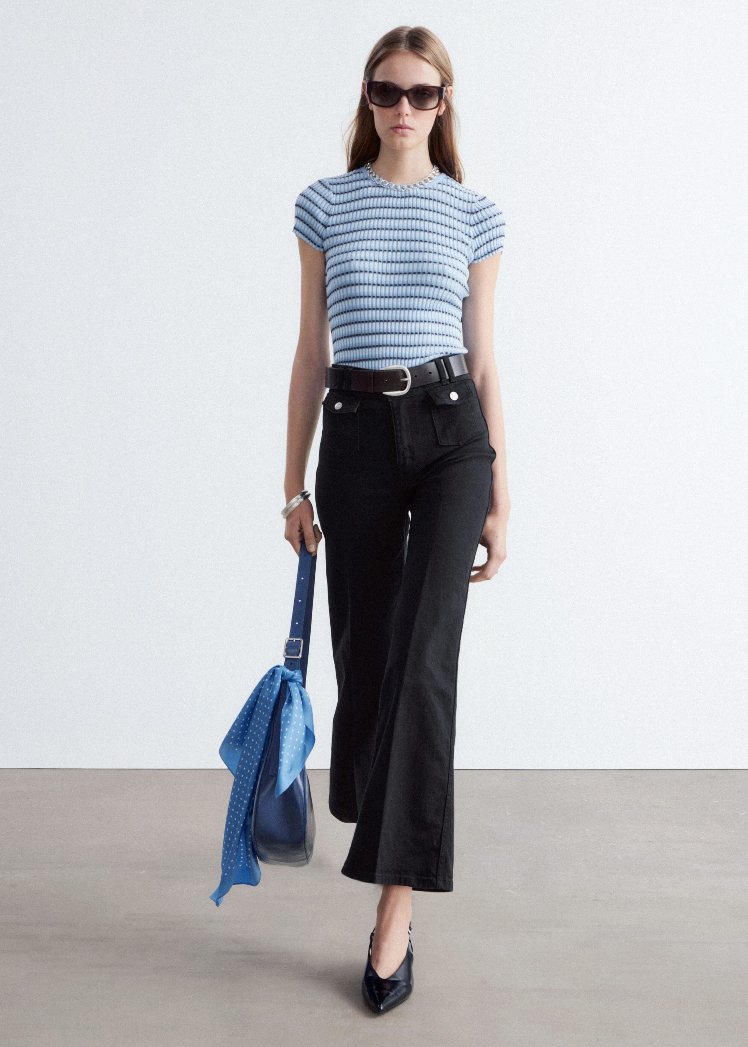 Image of Jean évasé à plis marqués