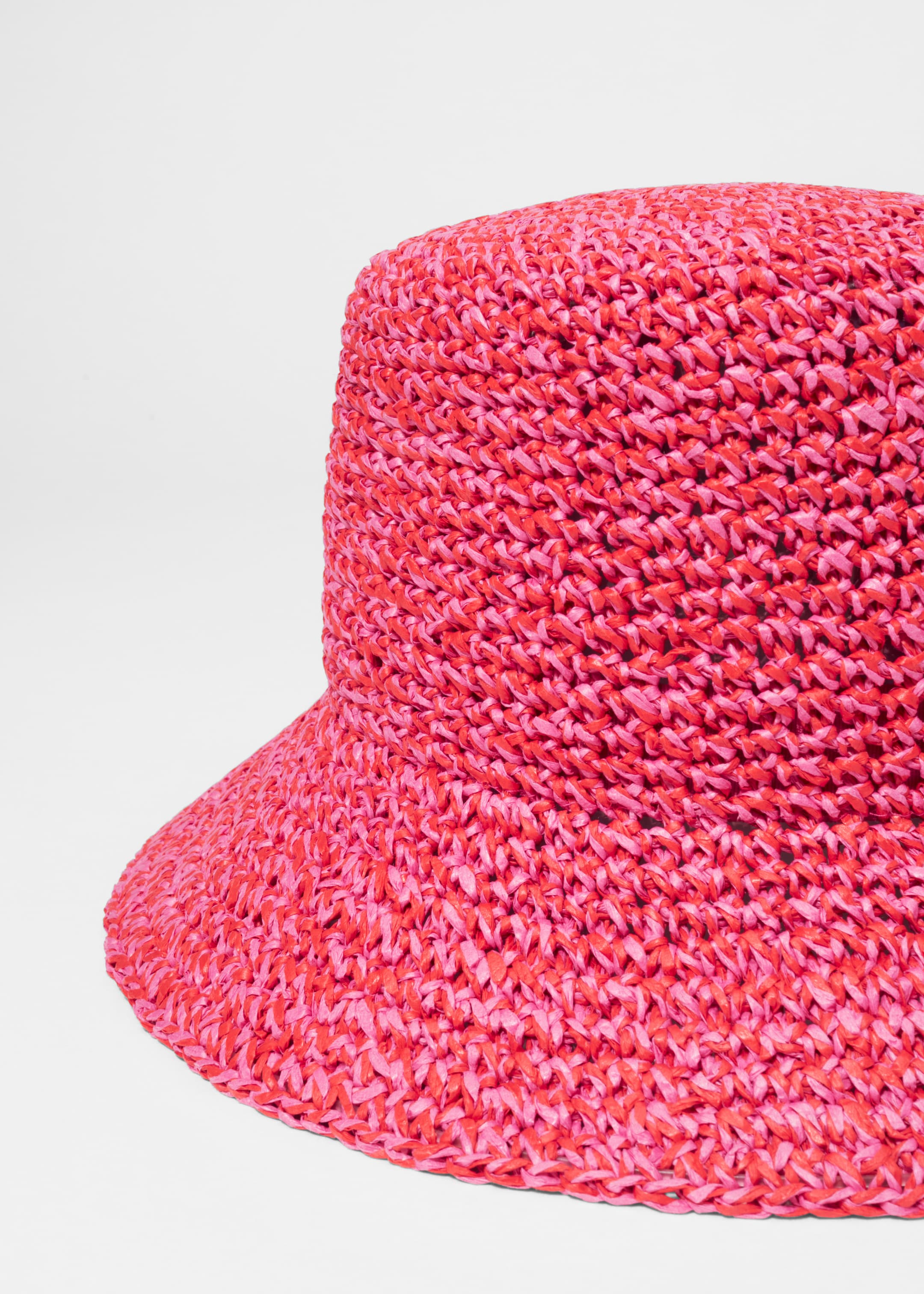 Ver imagem maior: Chapéu de pescador em palha - Combinação rosa-cereja - SENHORA | H&M PT 3