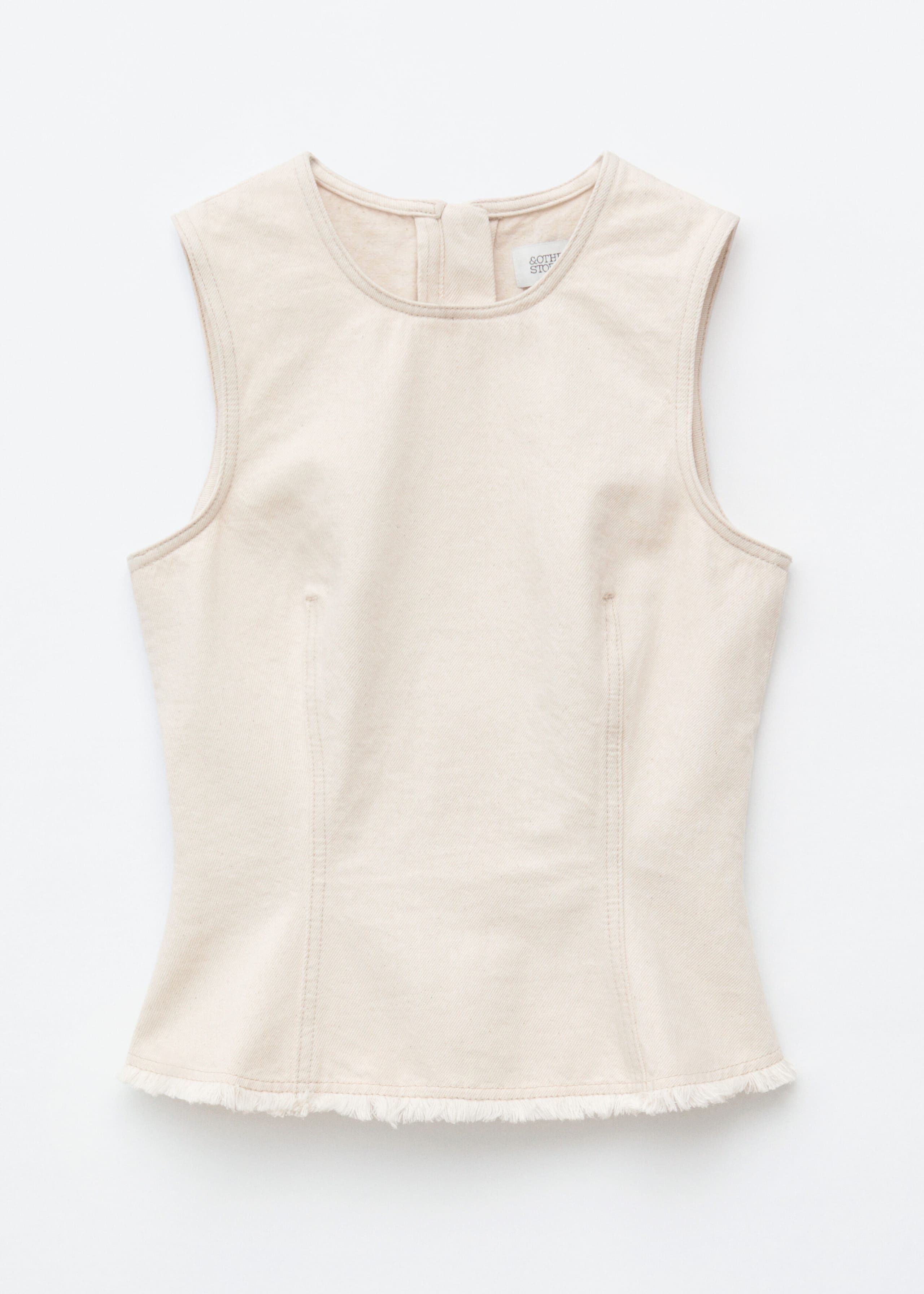 Raw-Edge Sleeveless Top