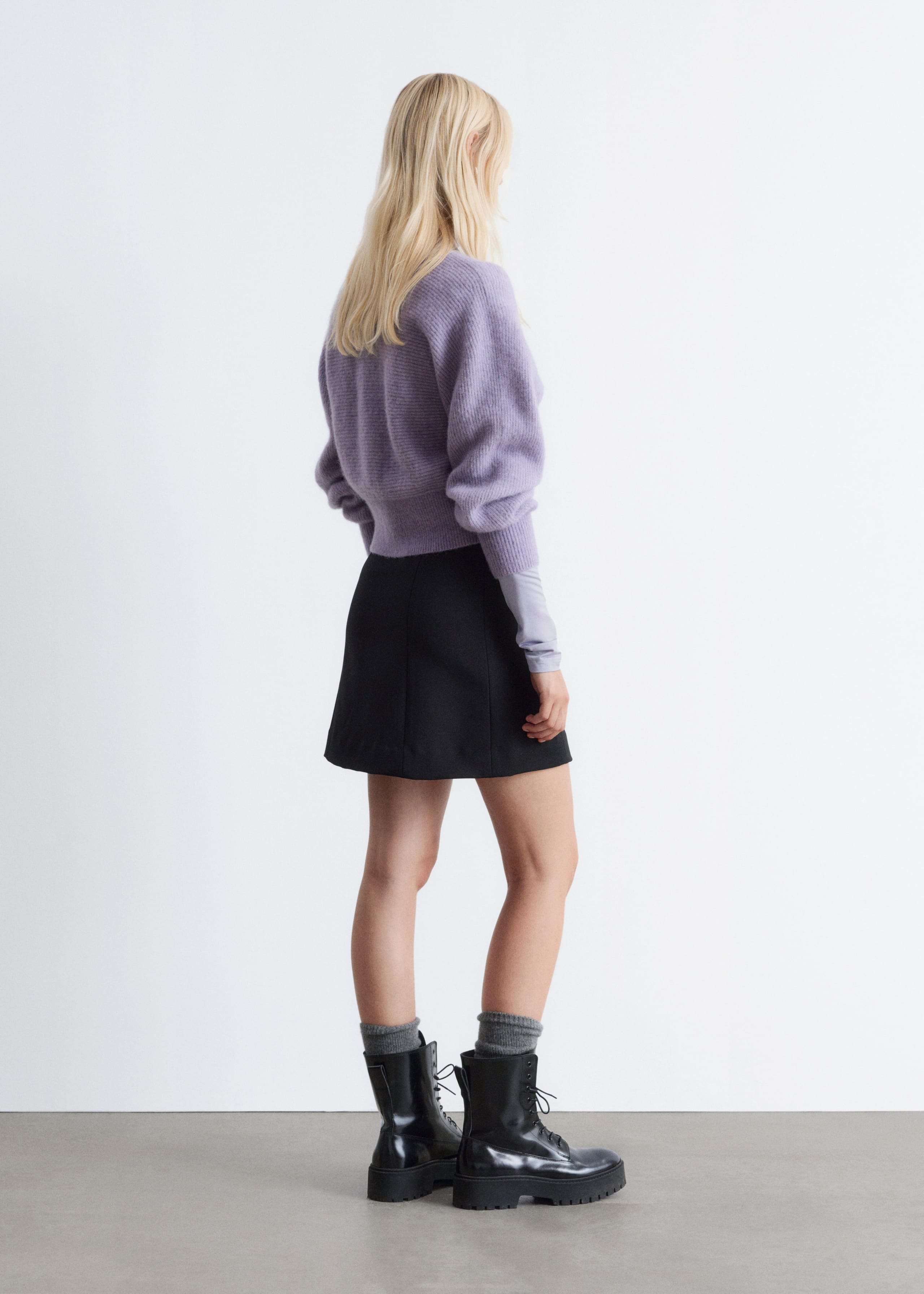 Image of Cropped Alpaca-Blend Cardigan