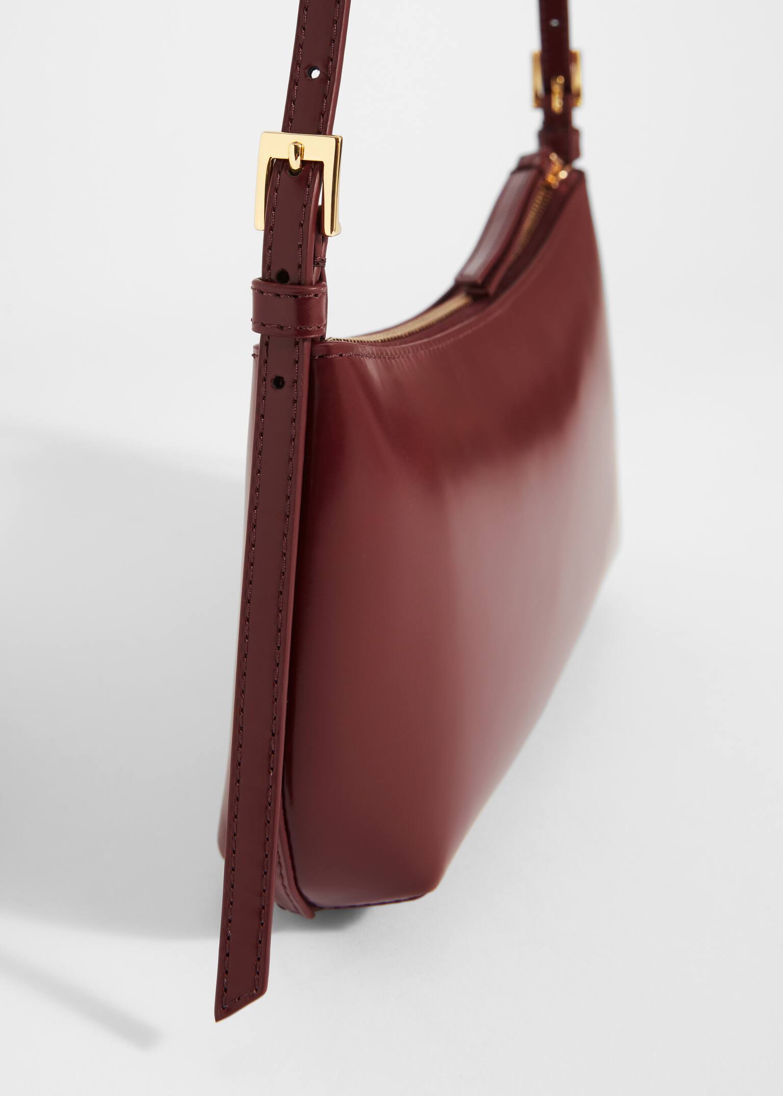 Petit Leather Shoulder Bag - Burgundy - 3