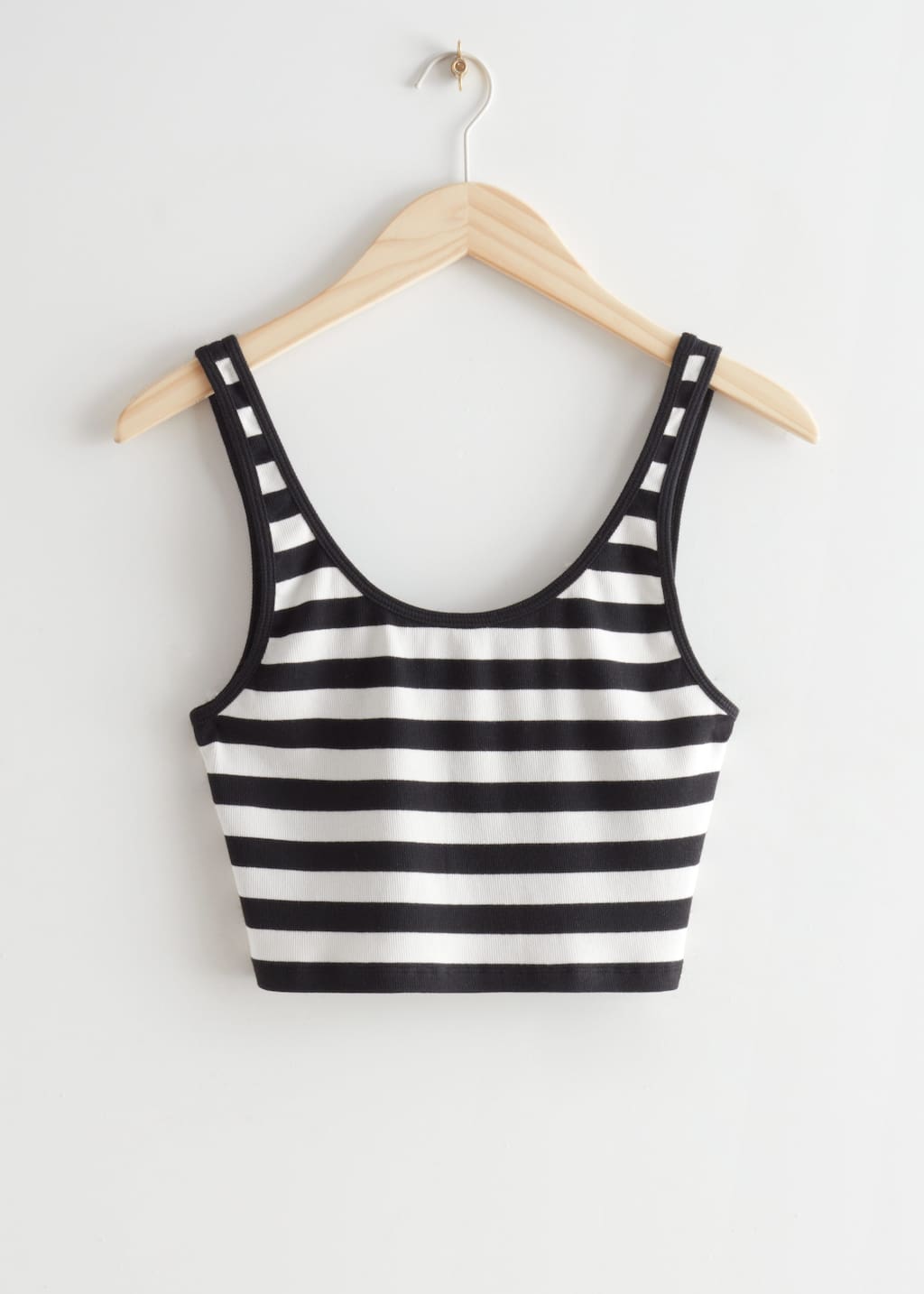 Cropped Tank Top - Black/White Stripes - Natura morta
