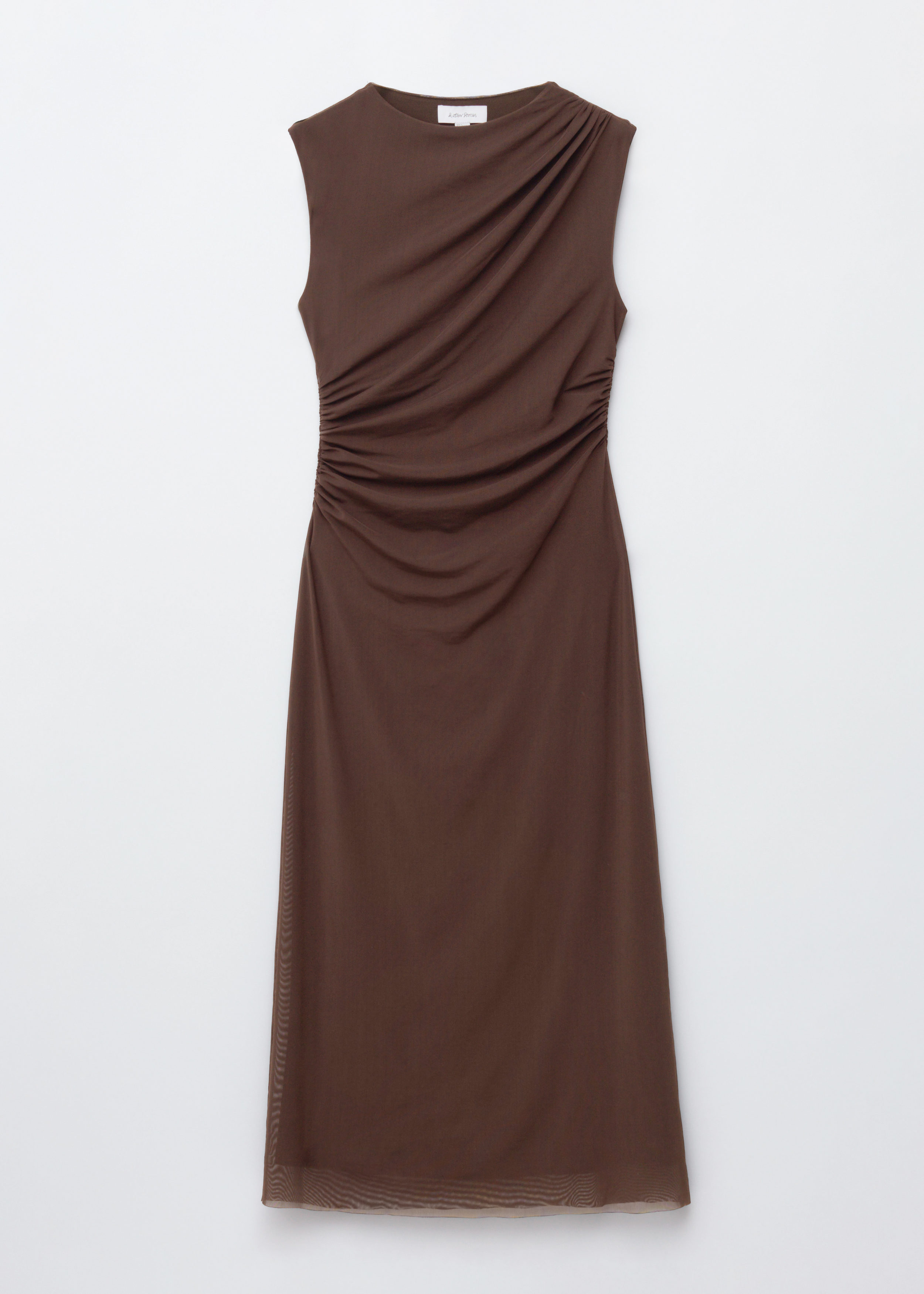 Draped Sleeveless Midi Dress