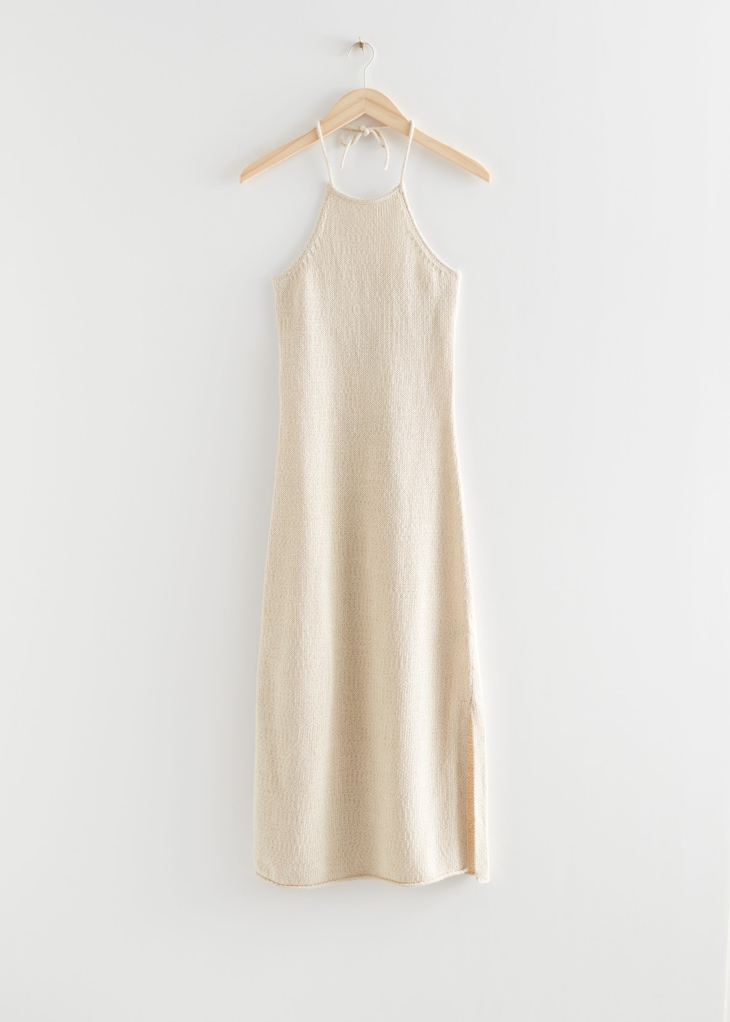 OpenBackHalterMidiDress - Light Beige - Bodegón