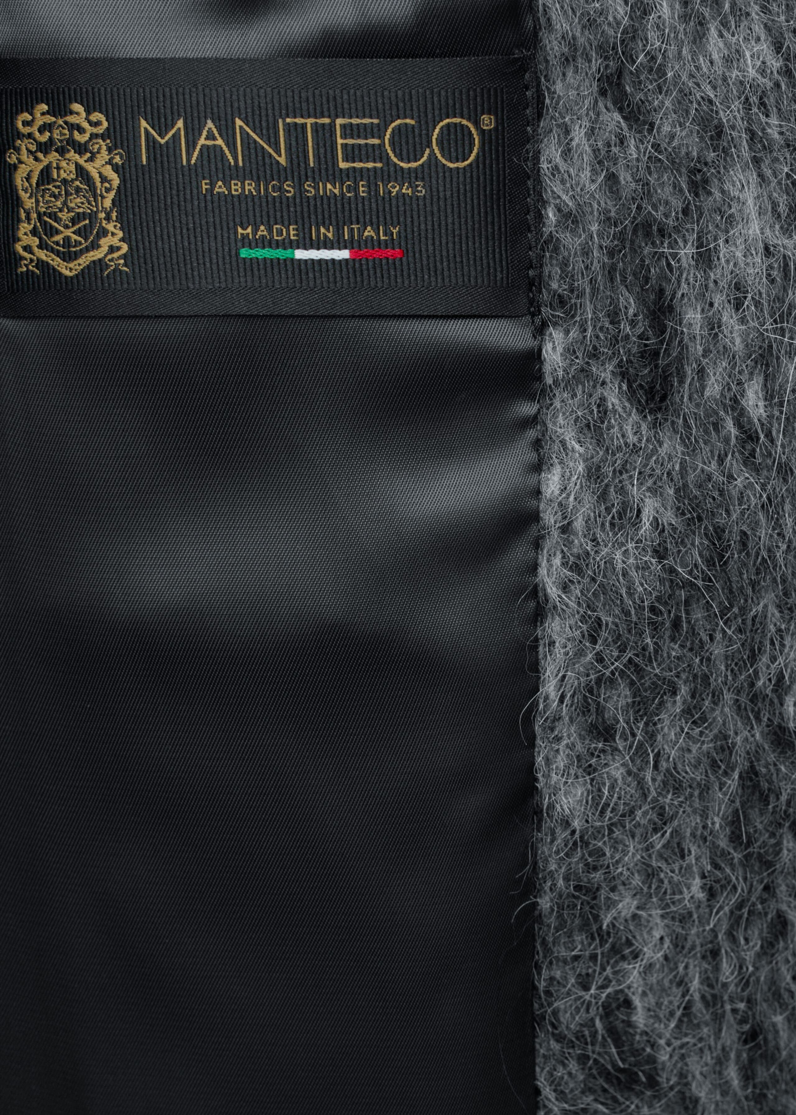 Brushed Wool-Blend Coat Grey Melange