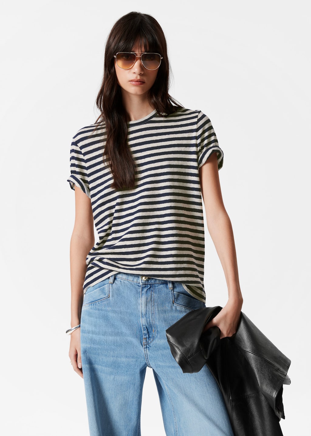 Image of Linen-Blend T-Shirt