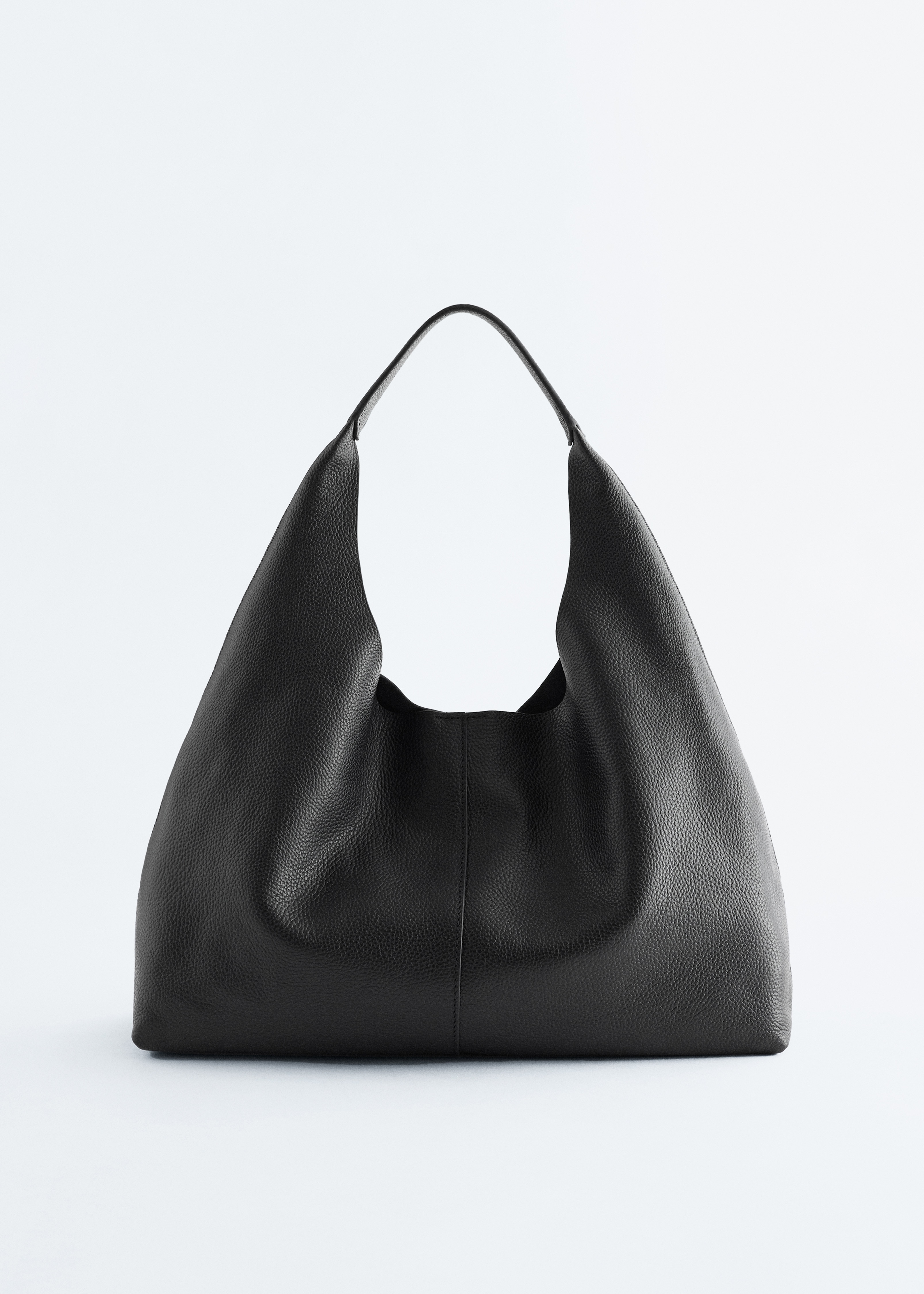 Sac cabas classique en cuir - Noir/Acajou