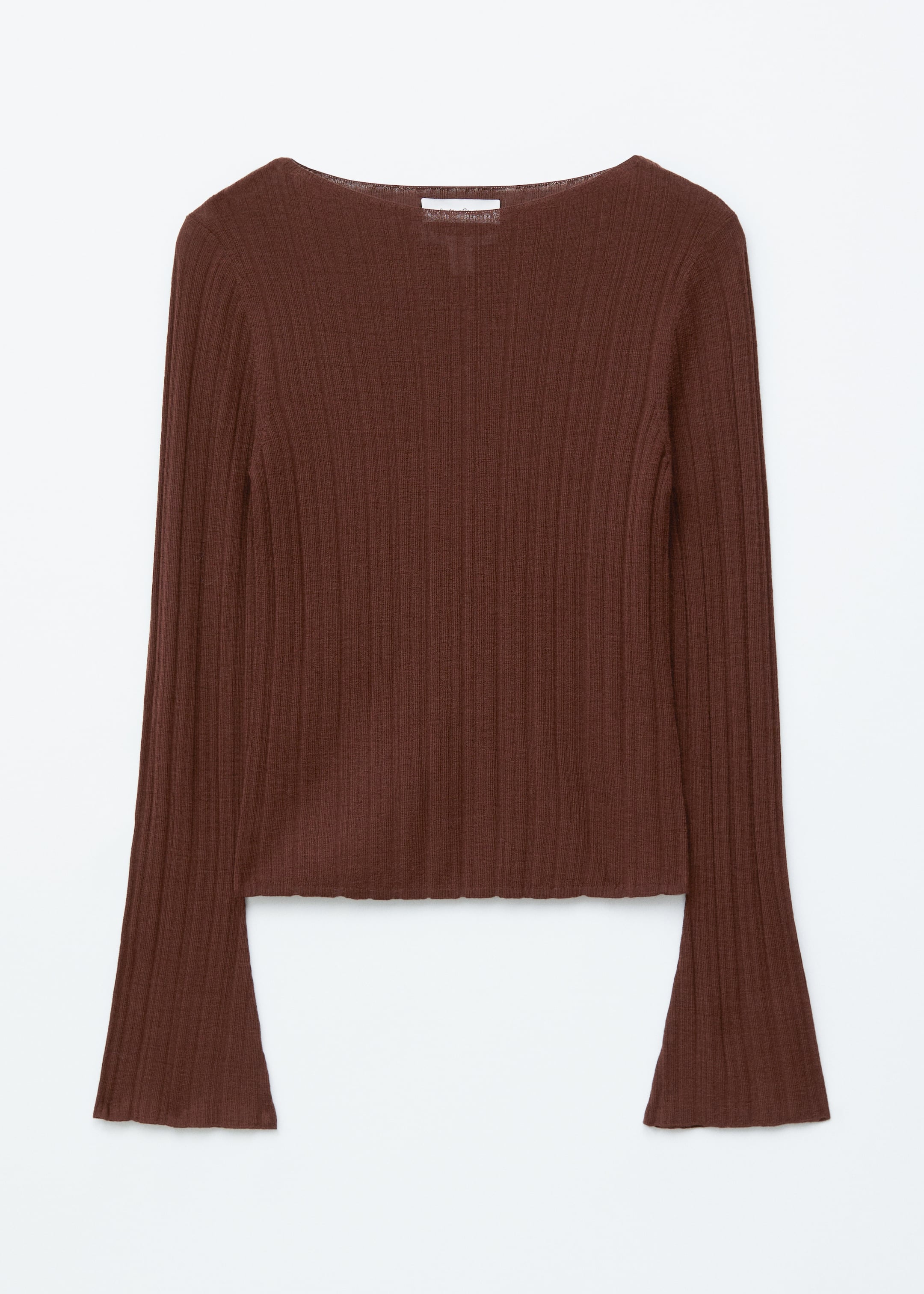 Visualizza immagine più grande: Maglia con scollo a barchetta e finitura a coste - Marrone scuro - DONNA | H&M IT 6